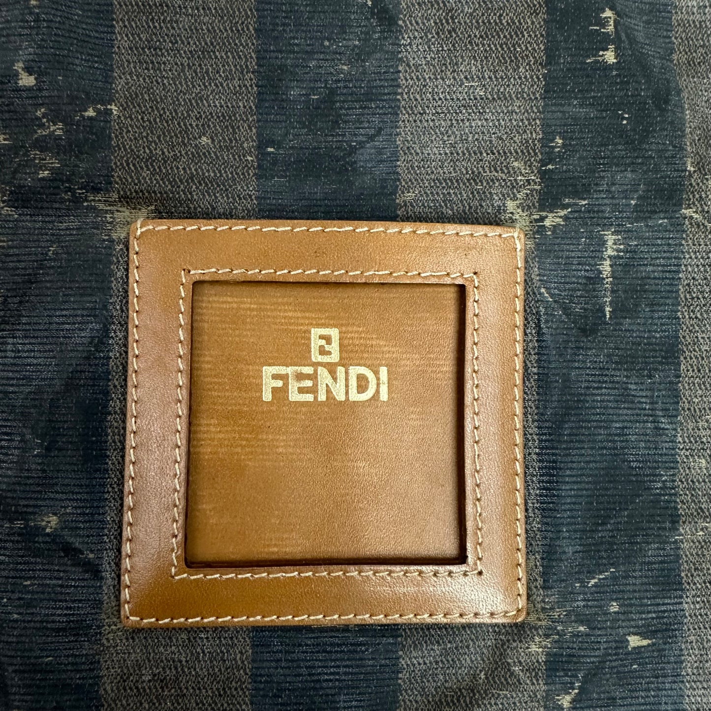 Vintage Fendi Roma 1925 Pequin Stripe Nylon Pouch