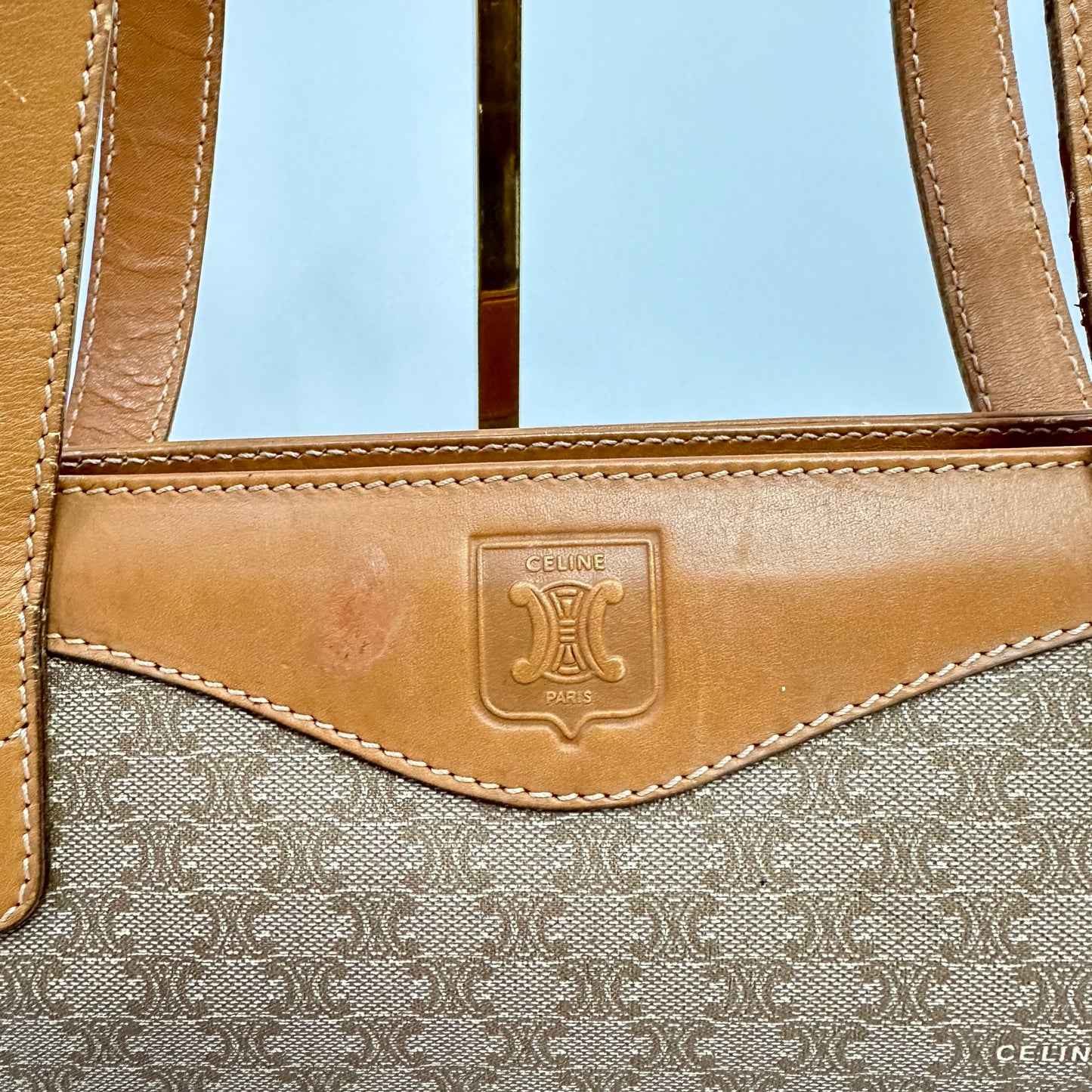 Vintage Celine Monogram Coated Canvas Tote