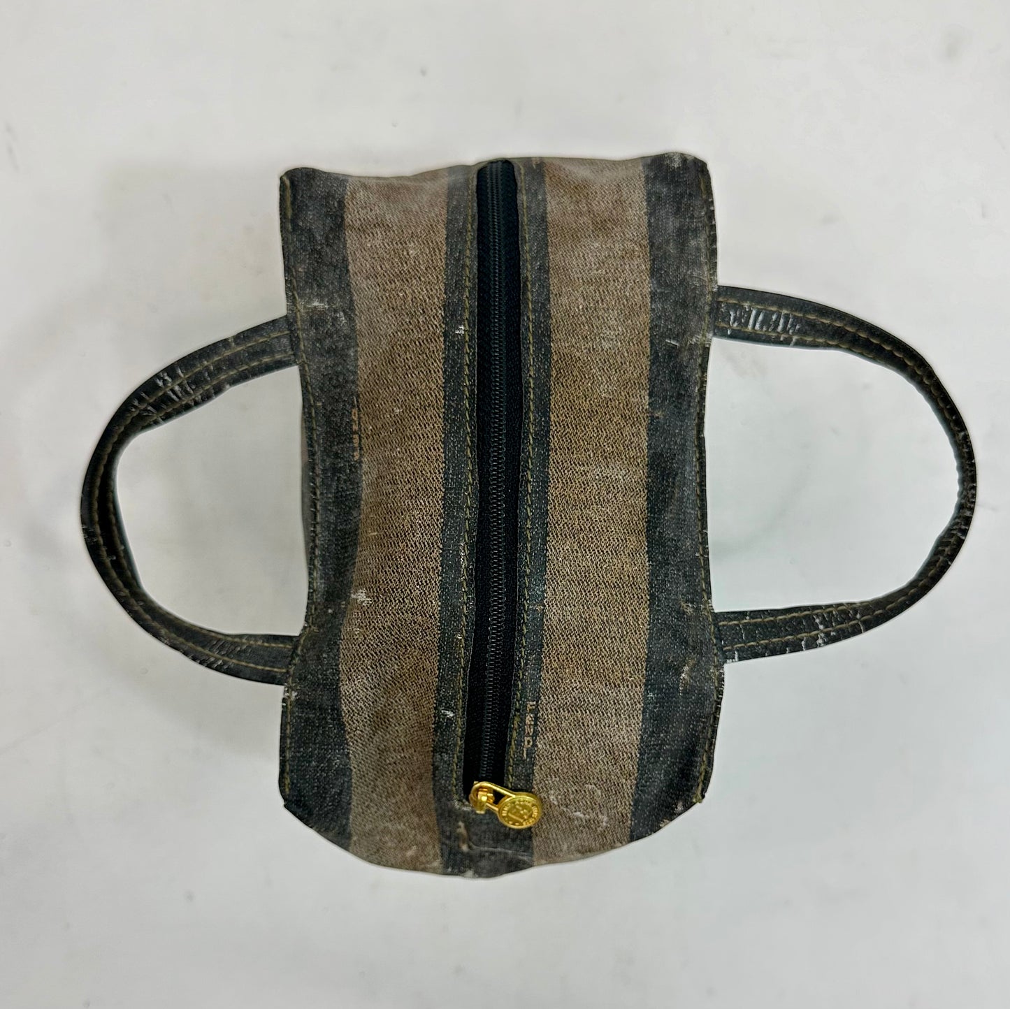 Vintage Fendi Pequin Stripe Nylon Mini Tote Bag