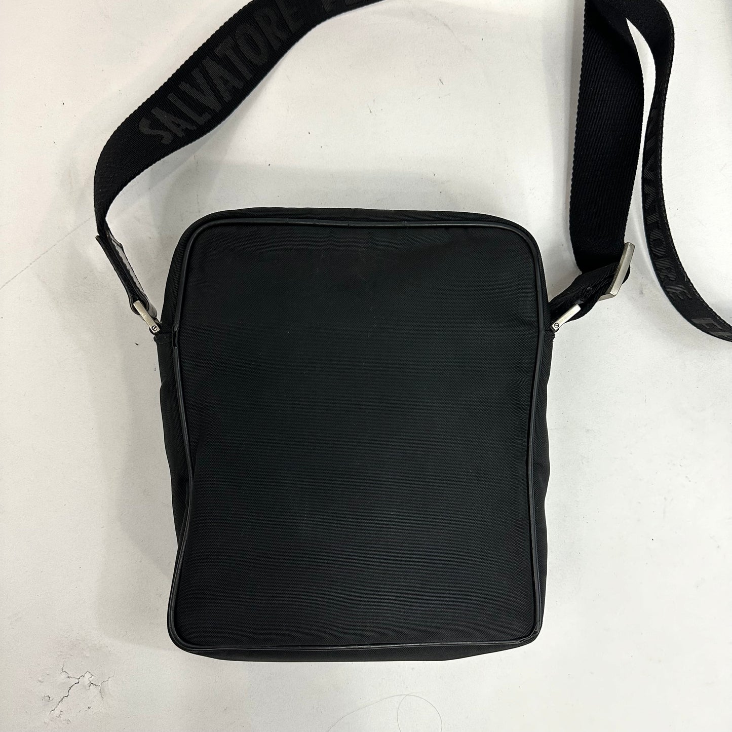 Vintage Salvatore Ferragamo Black Nylon Crossbody Bag