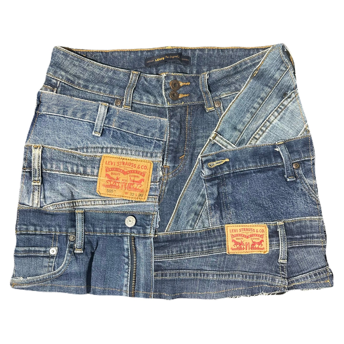 Reworked Levi’s Reconstructed Denim Mini Skirt - 29 Waist