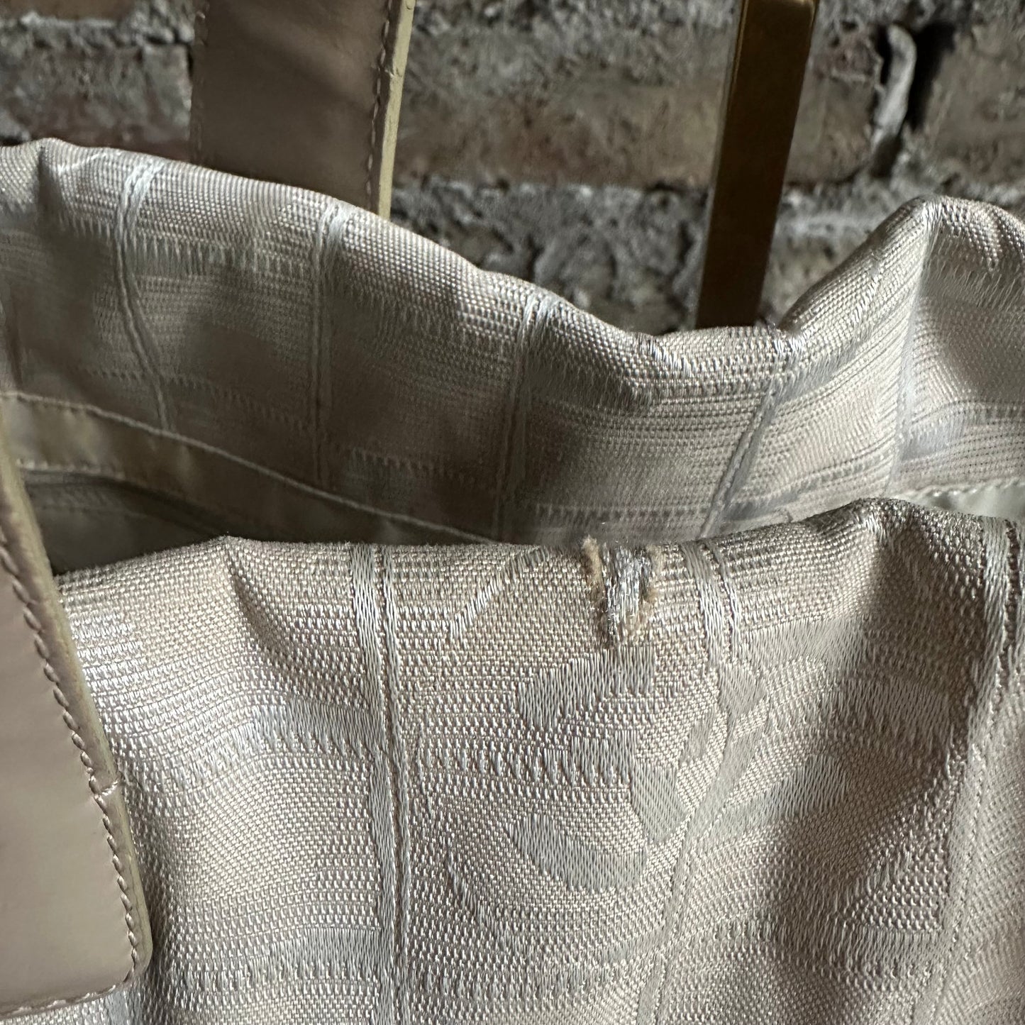 Vintage Chanel Travel Line Beige Canvas Tote Bag