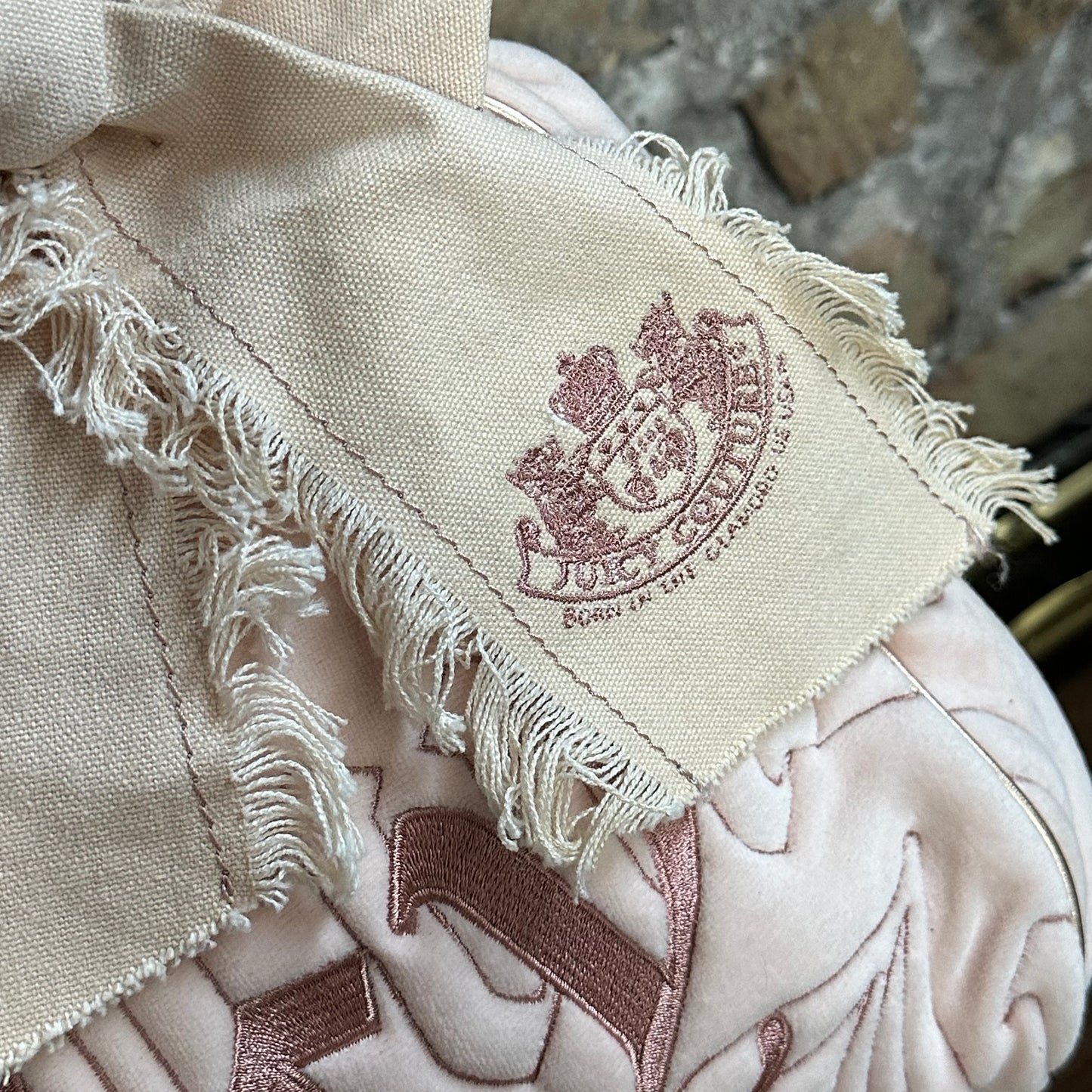 Vintage Y2K Juicy Couture Pink Velour Bowler Bag