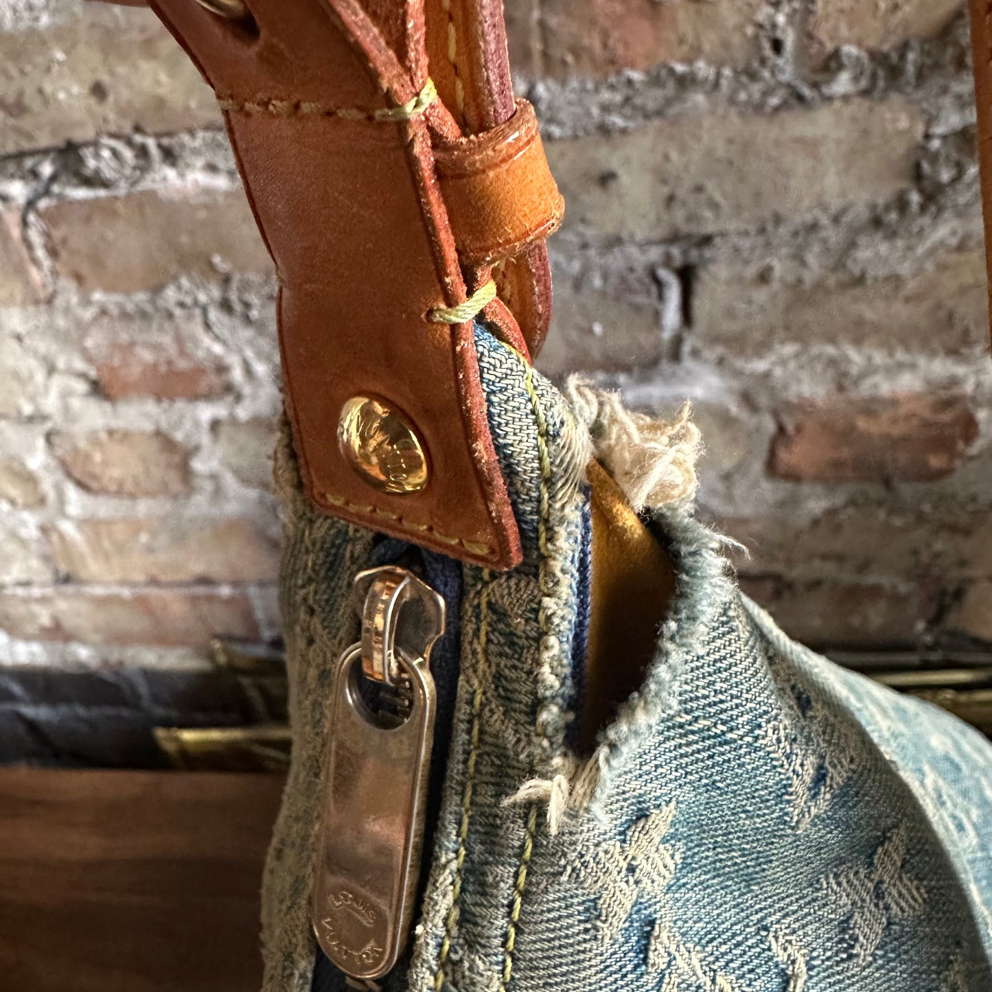 Vintage Louis Vuitton 2005 Blue Denim Baggy GM