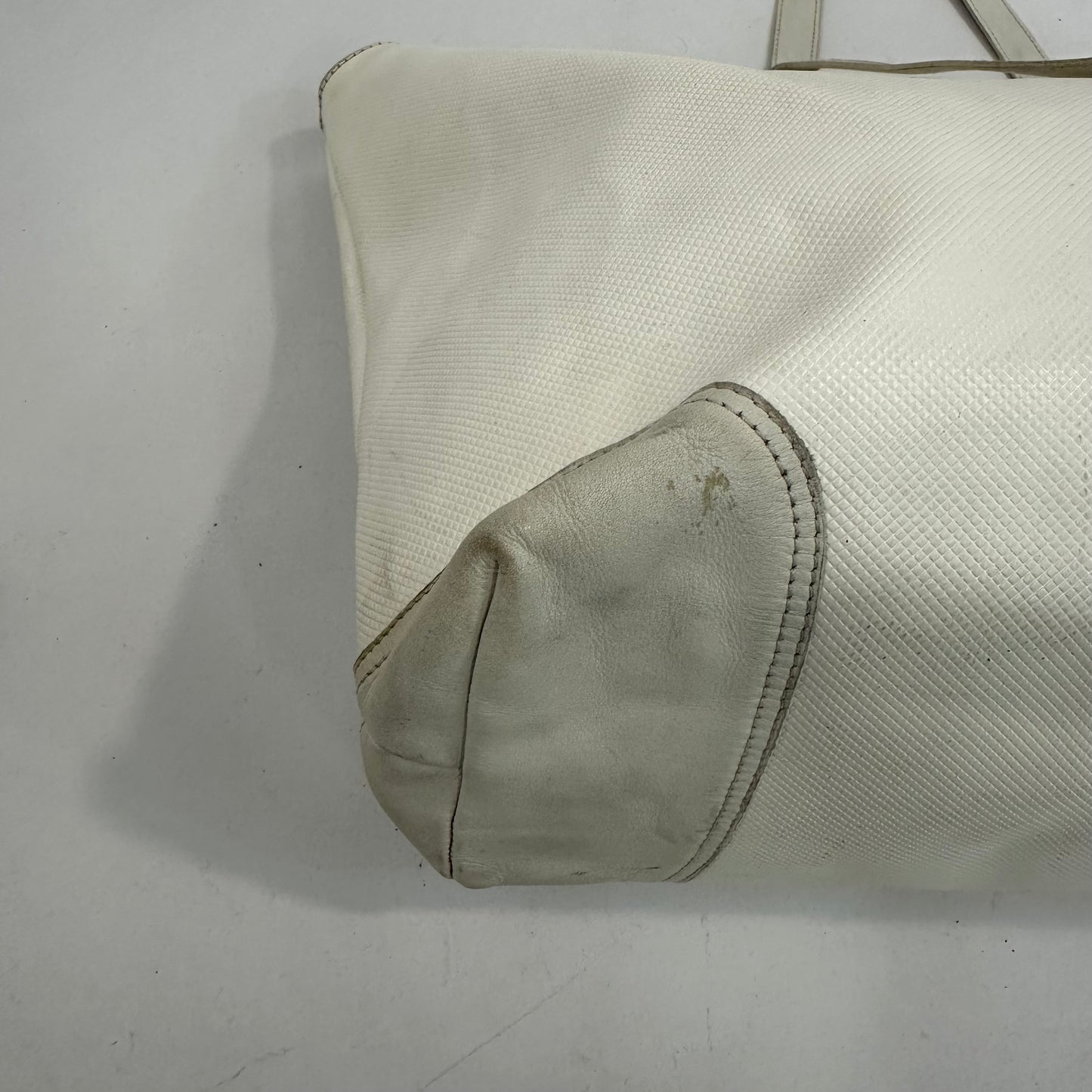 Vintage Bottega Veneta White PVC Marco Polo Tote