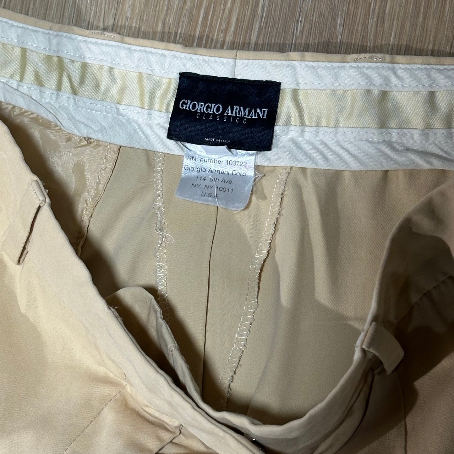 Vintage Giorgio Armani Cream Two Piece Blazer and Pants Suit Set