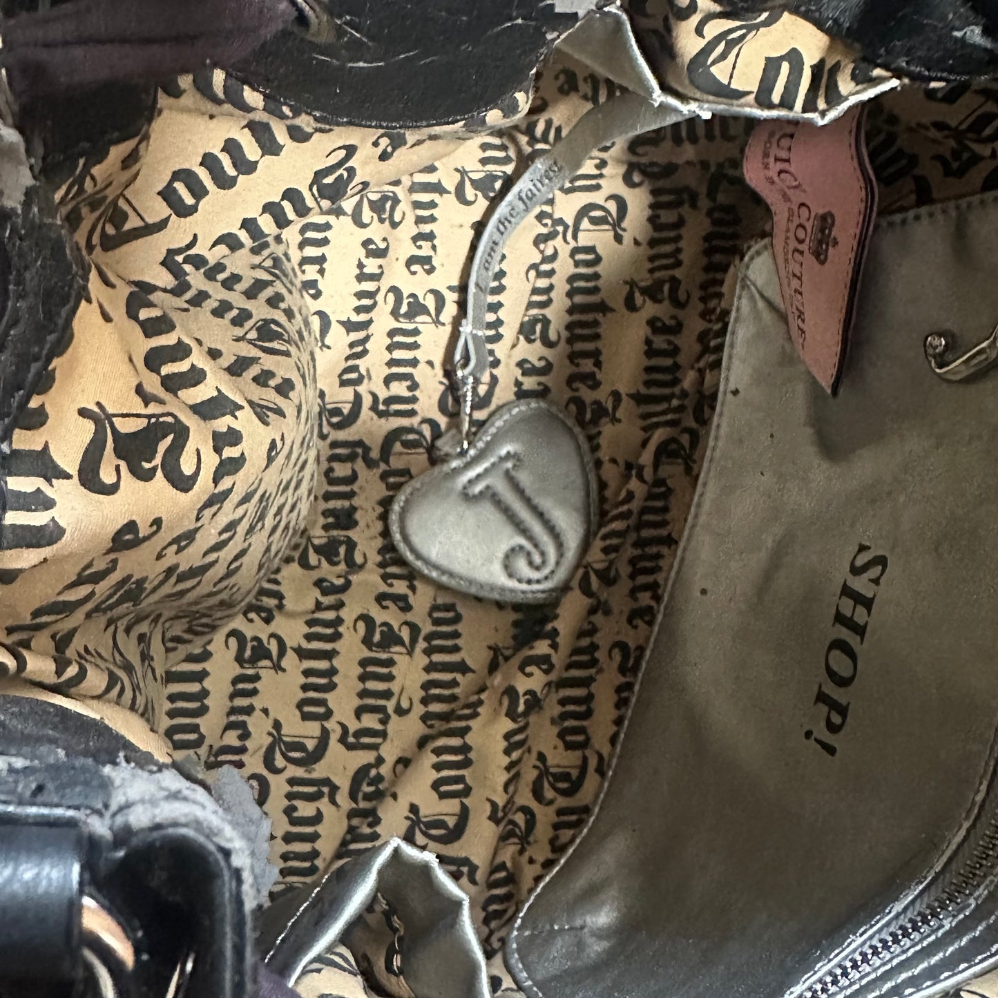 Vintage Y2K Juicy Couture Black Velour Daydreamer Bag