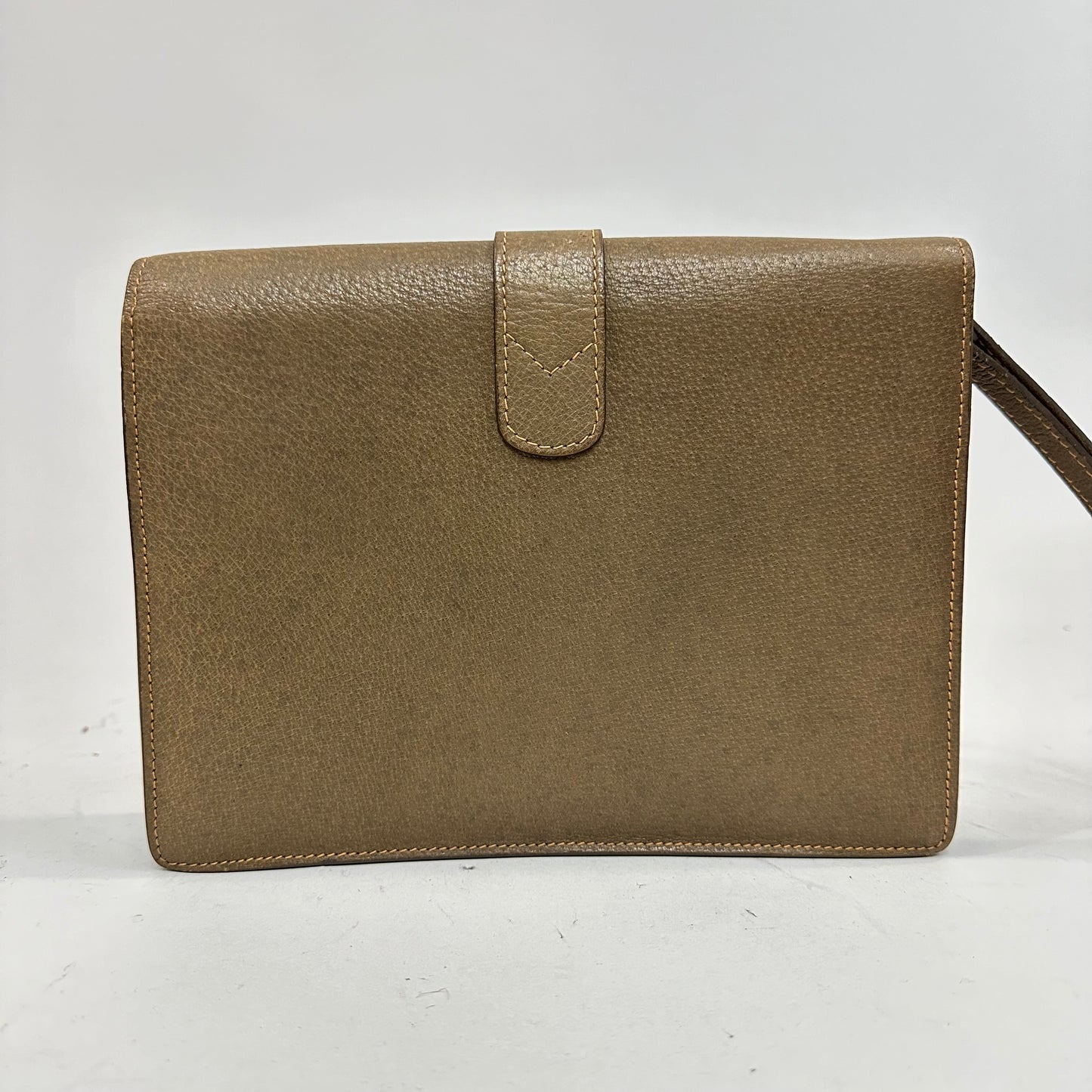 Vintage Gucci Leather Locking Envelope Clutch