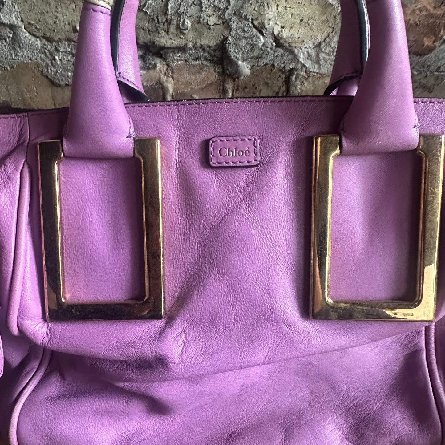 Vintage Chloe Ethel Purple Leather 2 Way Satchel