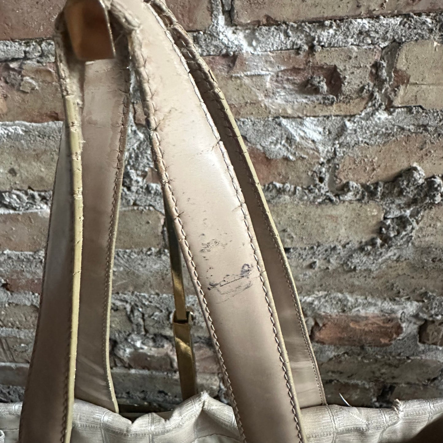 Vintage Chanel Travel Line Beige Canvas Tote Bag