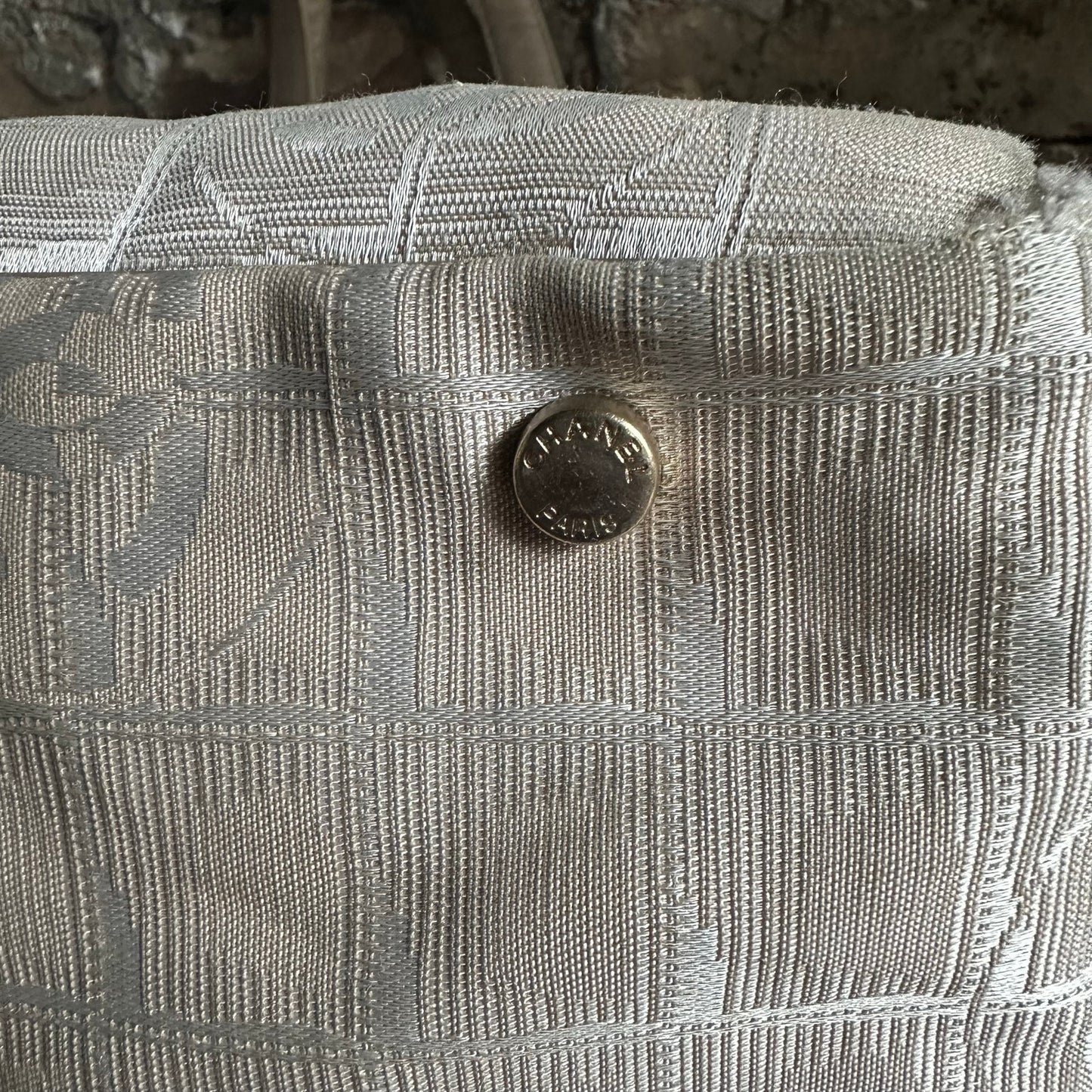 Vintage Chanel Travel Line Beige Canvas Tote Bag