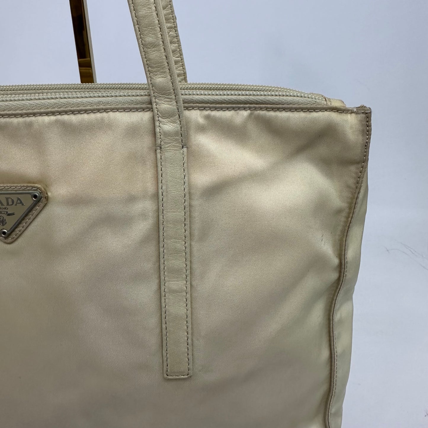 Vintage Prada White Nylon Tote Bag