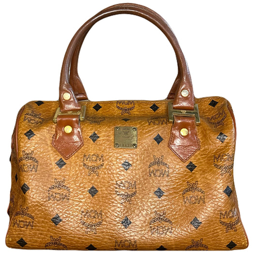 Vintage MCM Cognac Visetos Small Boston Bag