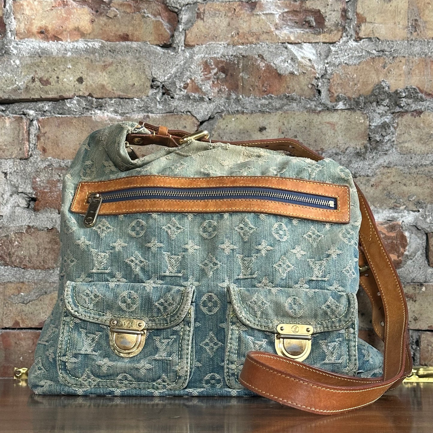 Vintage Louis Vuitton 2005 Blue Denim Baggy GM