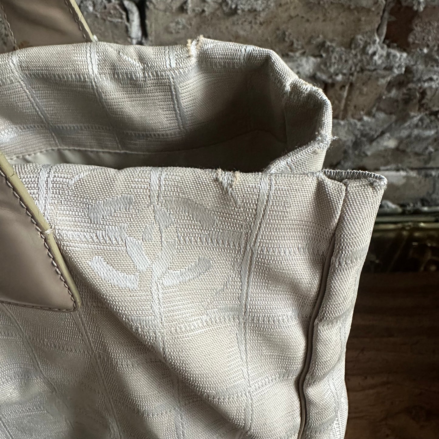 Vintage Chanel Travel Line Beige Canvas Tote Bag