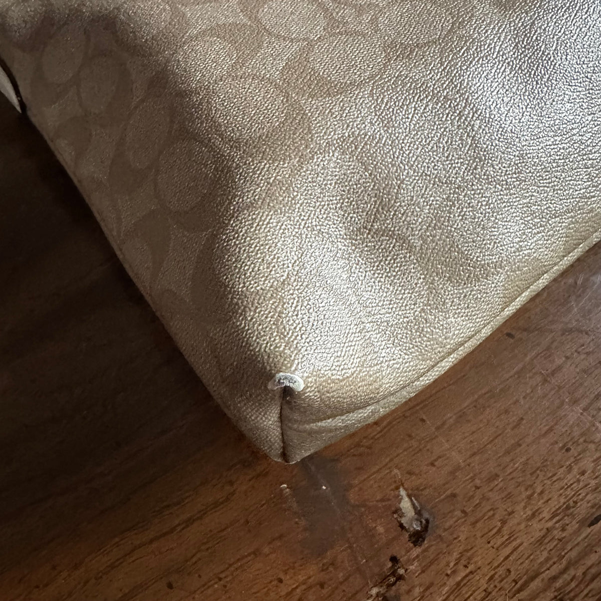 Coach F58297 Cream and Tan Signature File Crossbody Bag