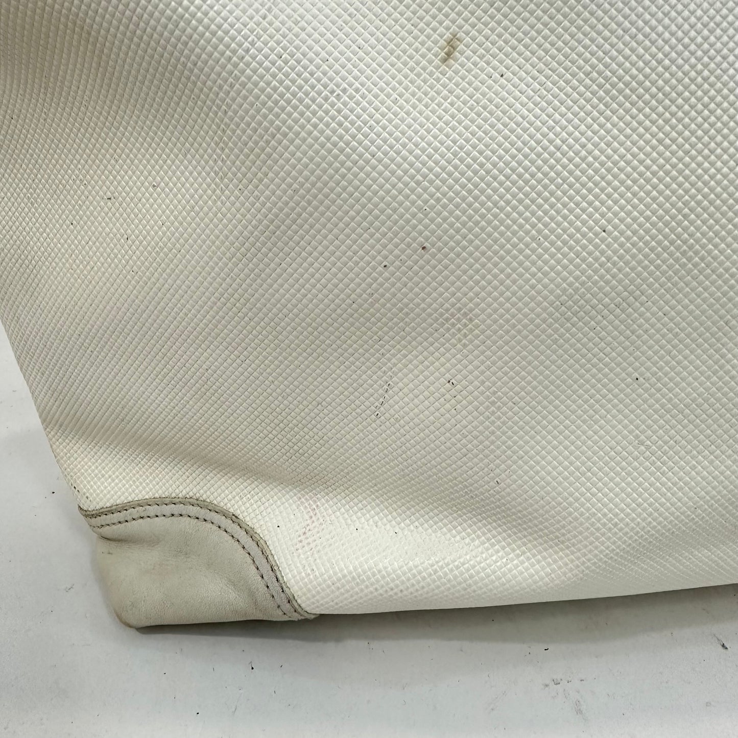 Vintage Bottega Veneta White PVC Marco Polo Tote