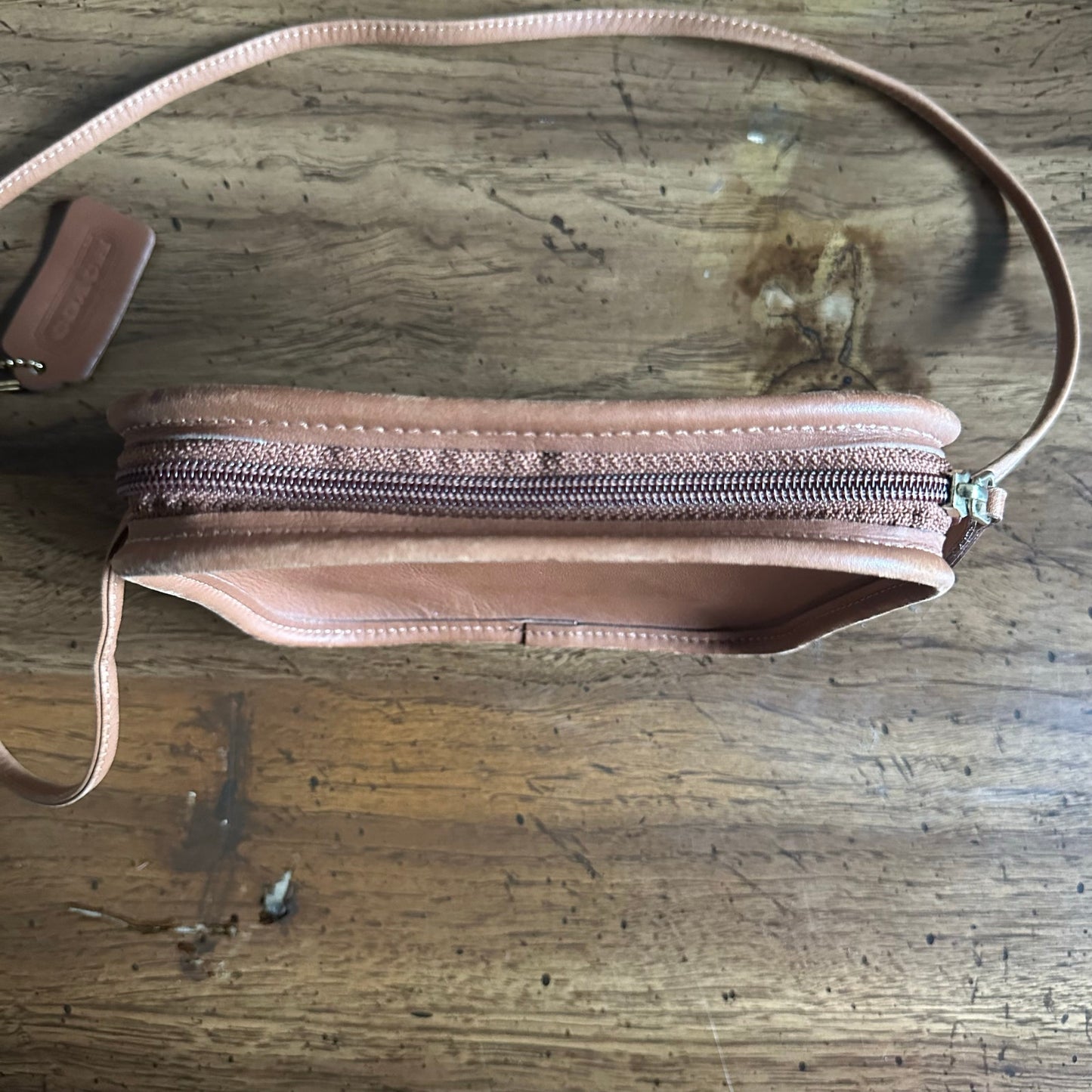 Vintage Coach 9935 Hadley Zip Mini Crossbody Bag in British Tan