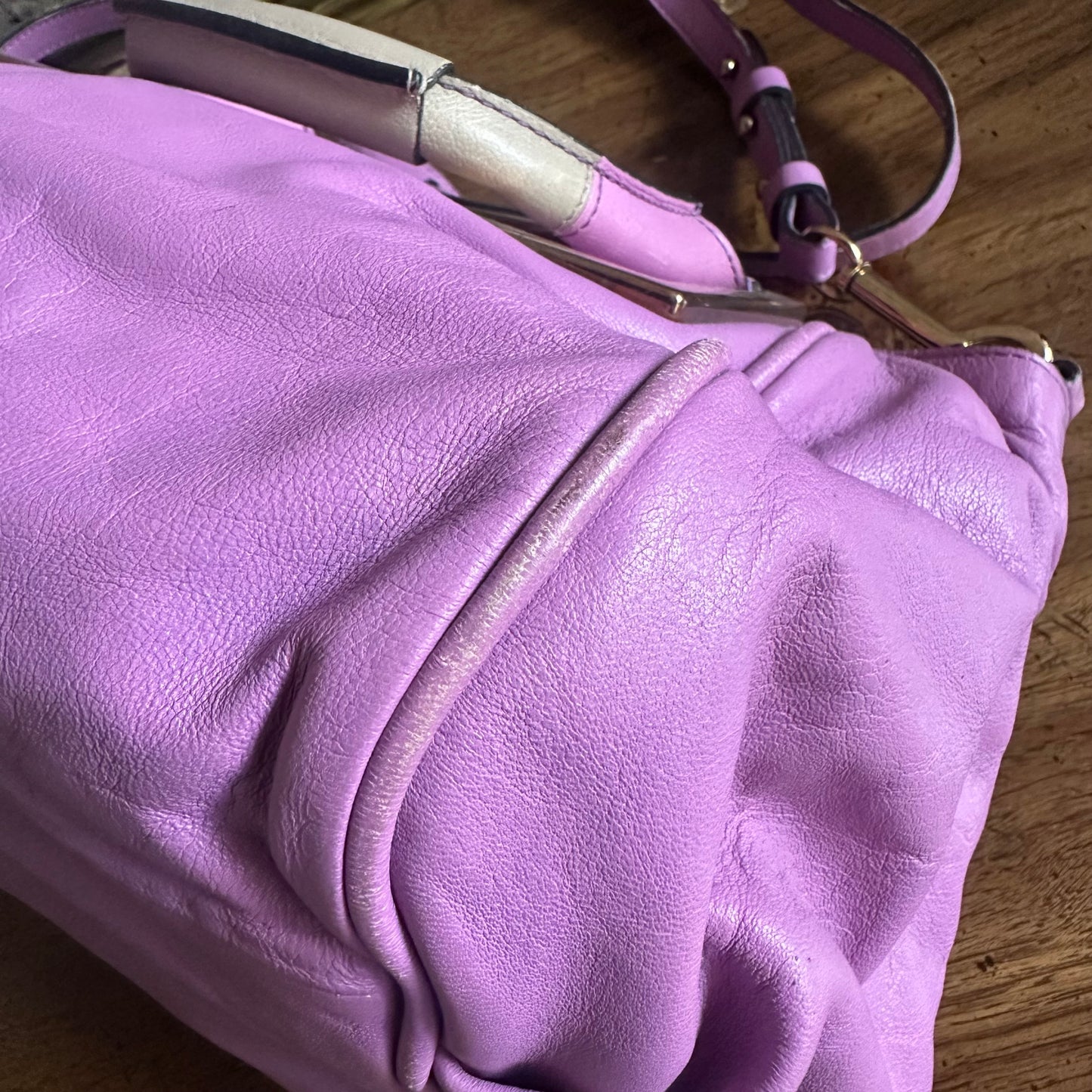 Vintage Chloe Ethel Purple Leather 2 Way Satchel