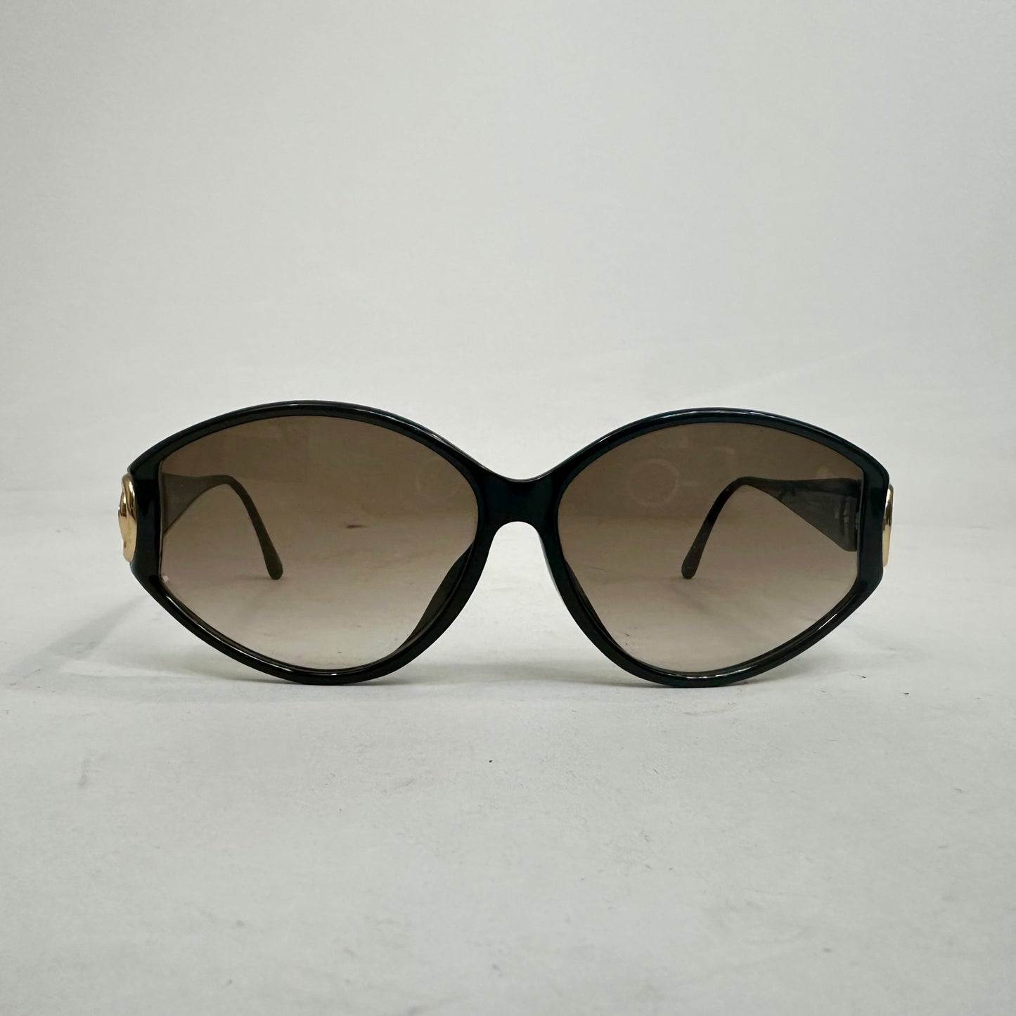 Vintage Christian Dior Black and Gold Sunglasses