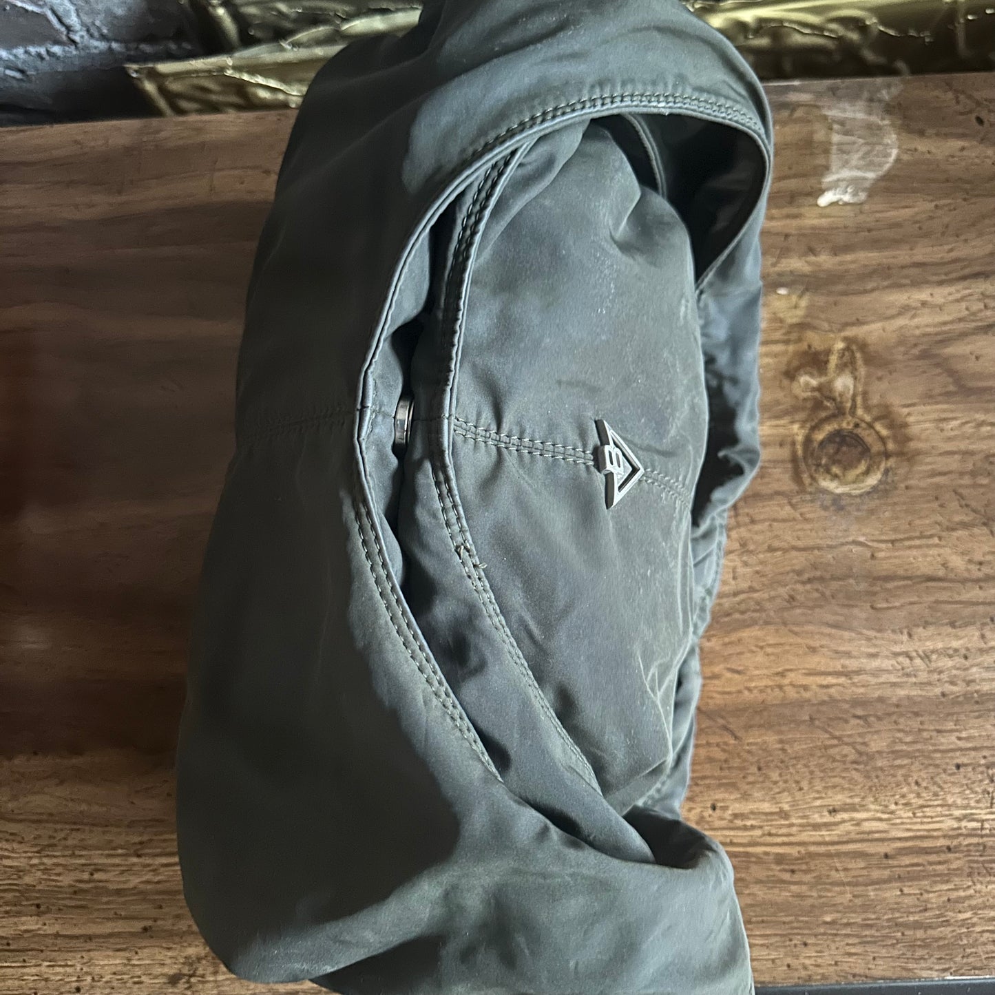 Vintage Bottega Veneta Olive Green Nylon Hobo Bag