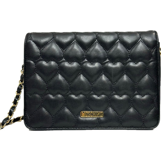 Vintage Moschino Heart Quilted Lambskin Chain Bag