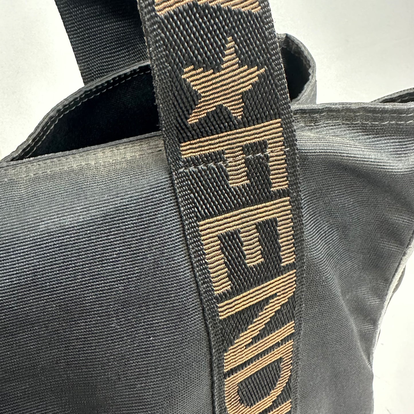 Vintage Fendi Roma Star Black Canvas Tote