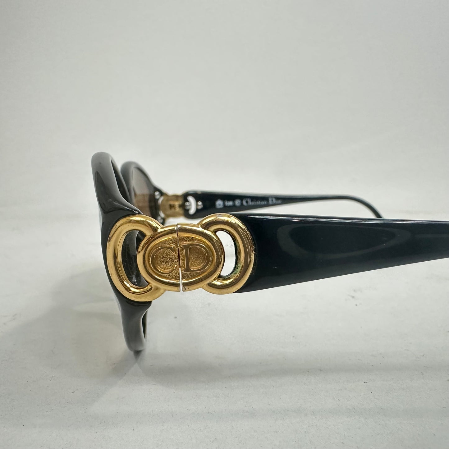 Vintage Christian Dior Black and Gold Sunglasses