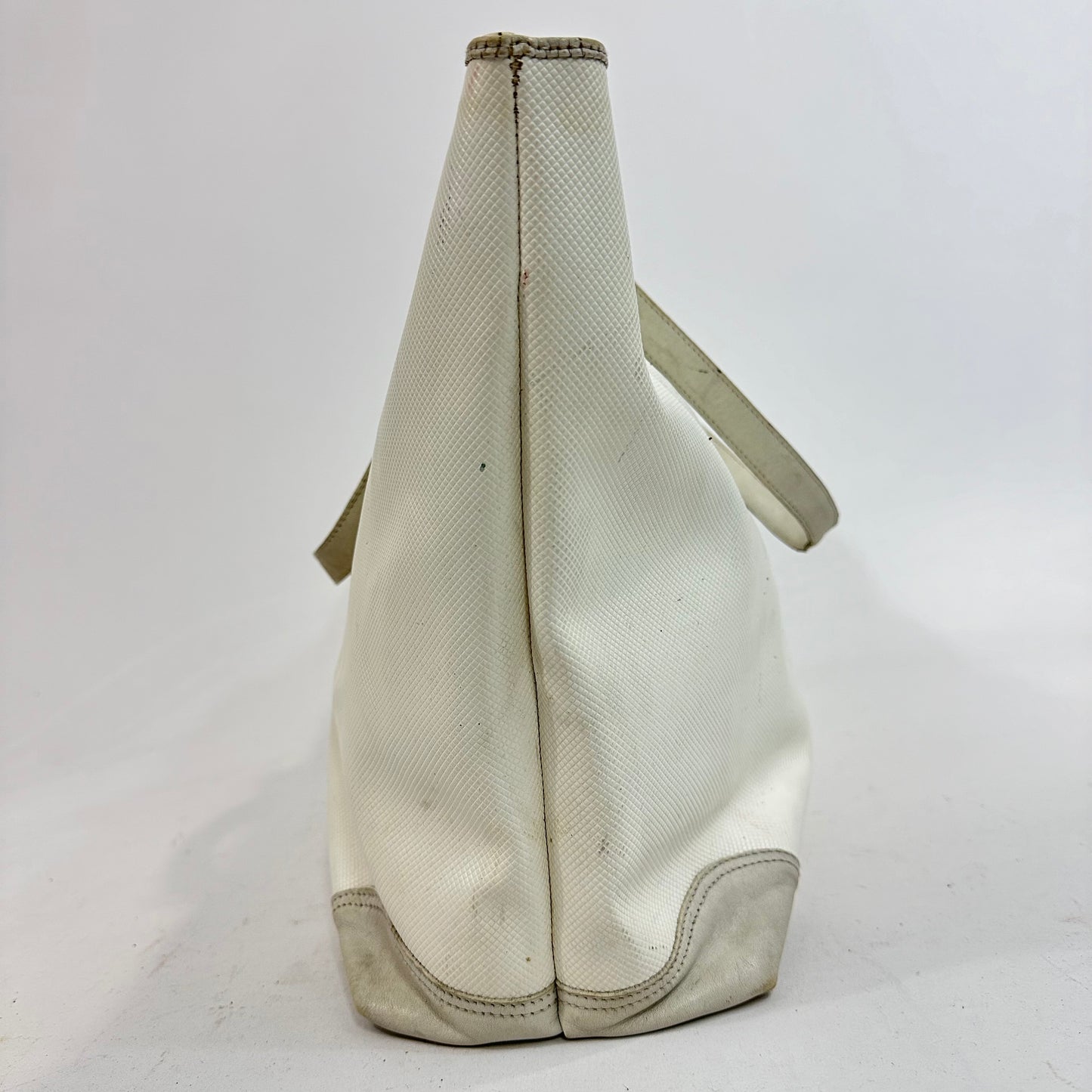 Vintage Bottega Veneta White PVC Marco Polo Tote