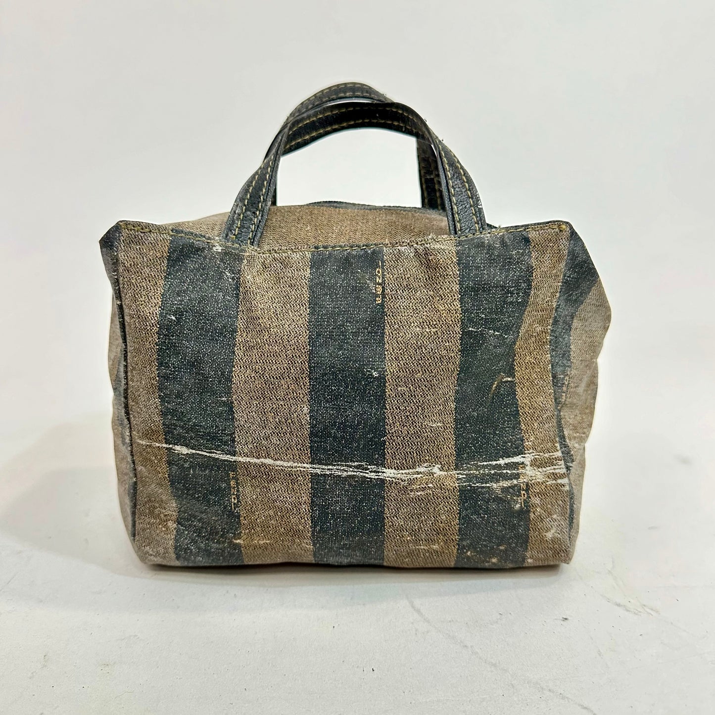 Vintage Fendi Pequin Stripe Nylon Mini Tote Bag