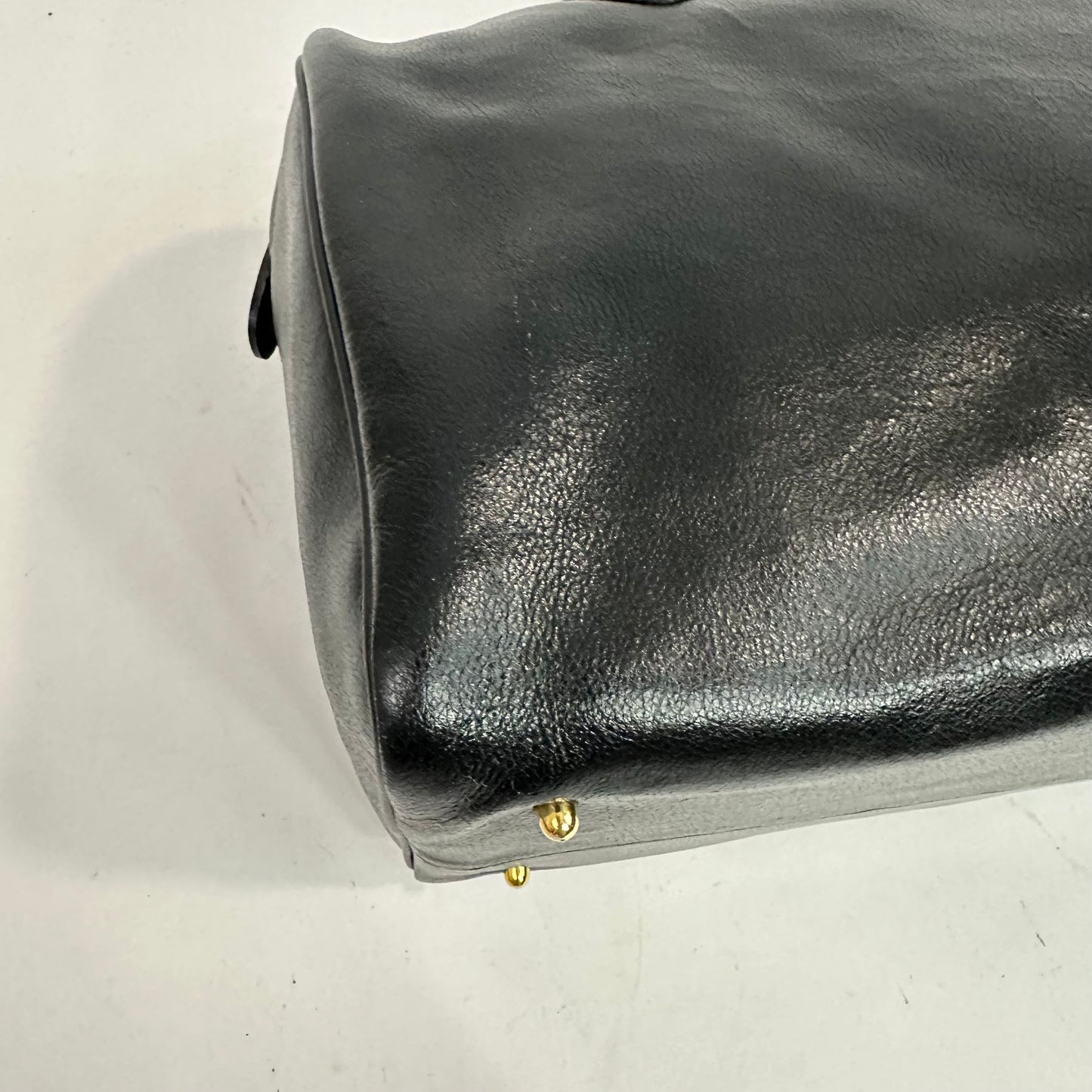 Vintage Valentino Garavani Black Leather Boston Bag