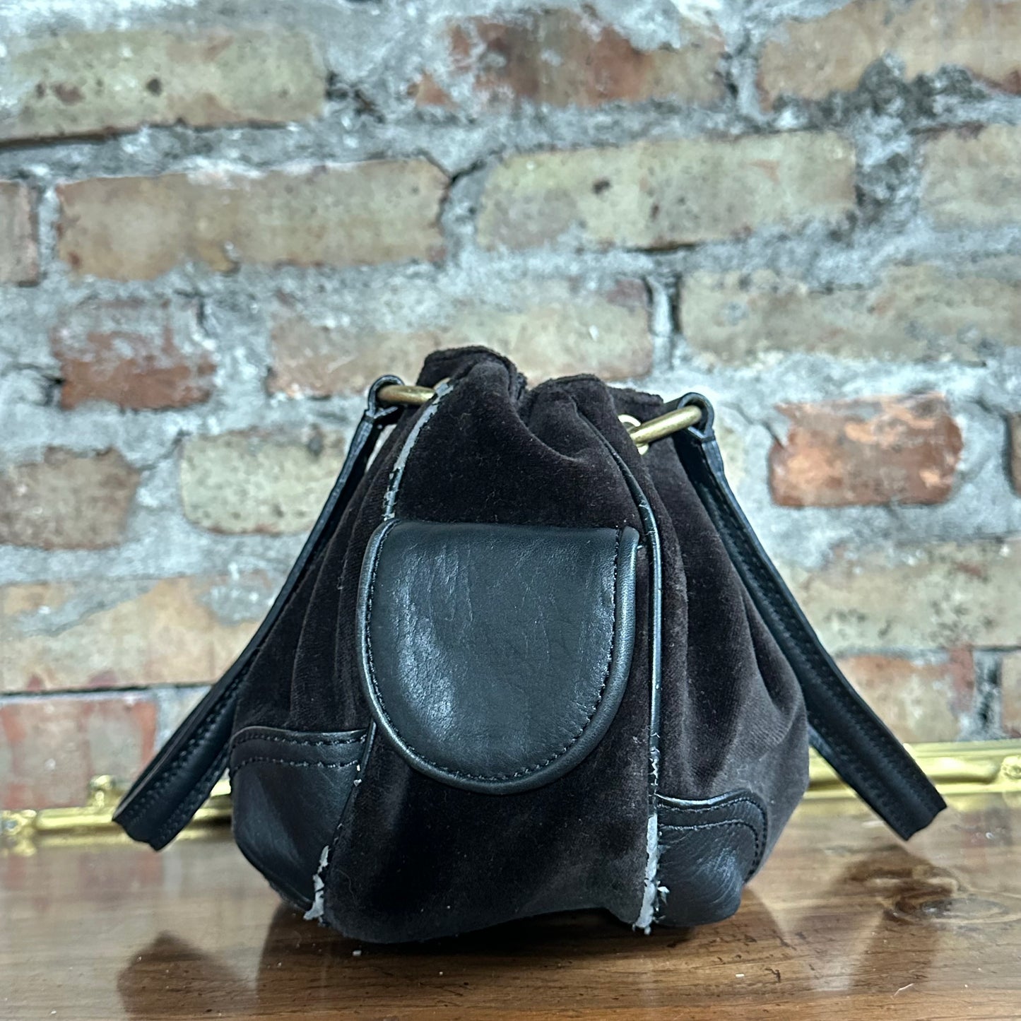 Vintage Y2K Juicy Couture Black Velour Shoulder Bag