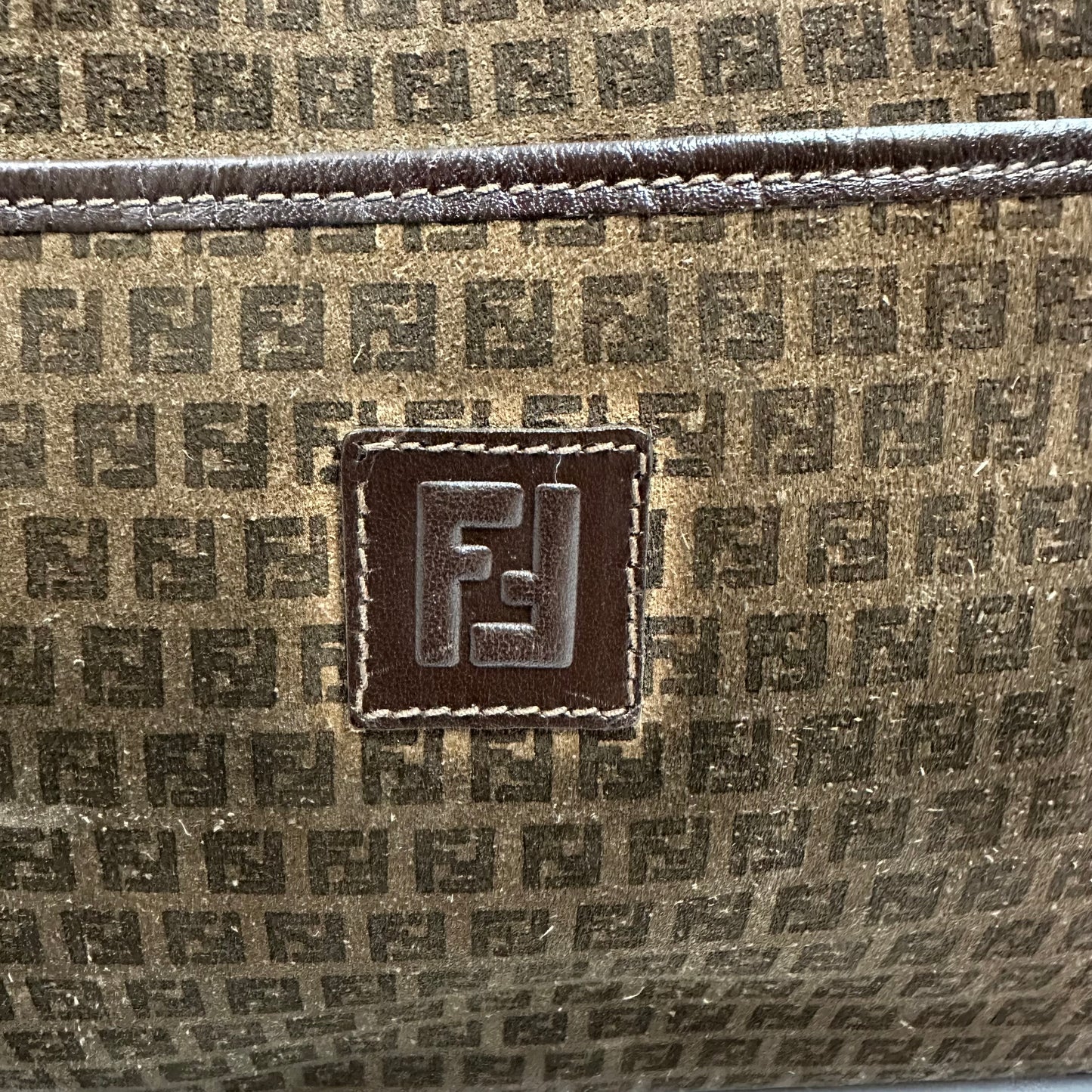 Vintage 1970’s Fendi Zucchino Brown Suede Shoulder Bag