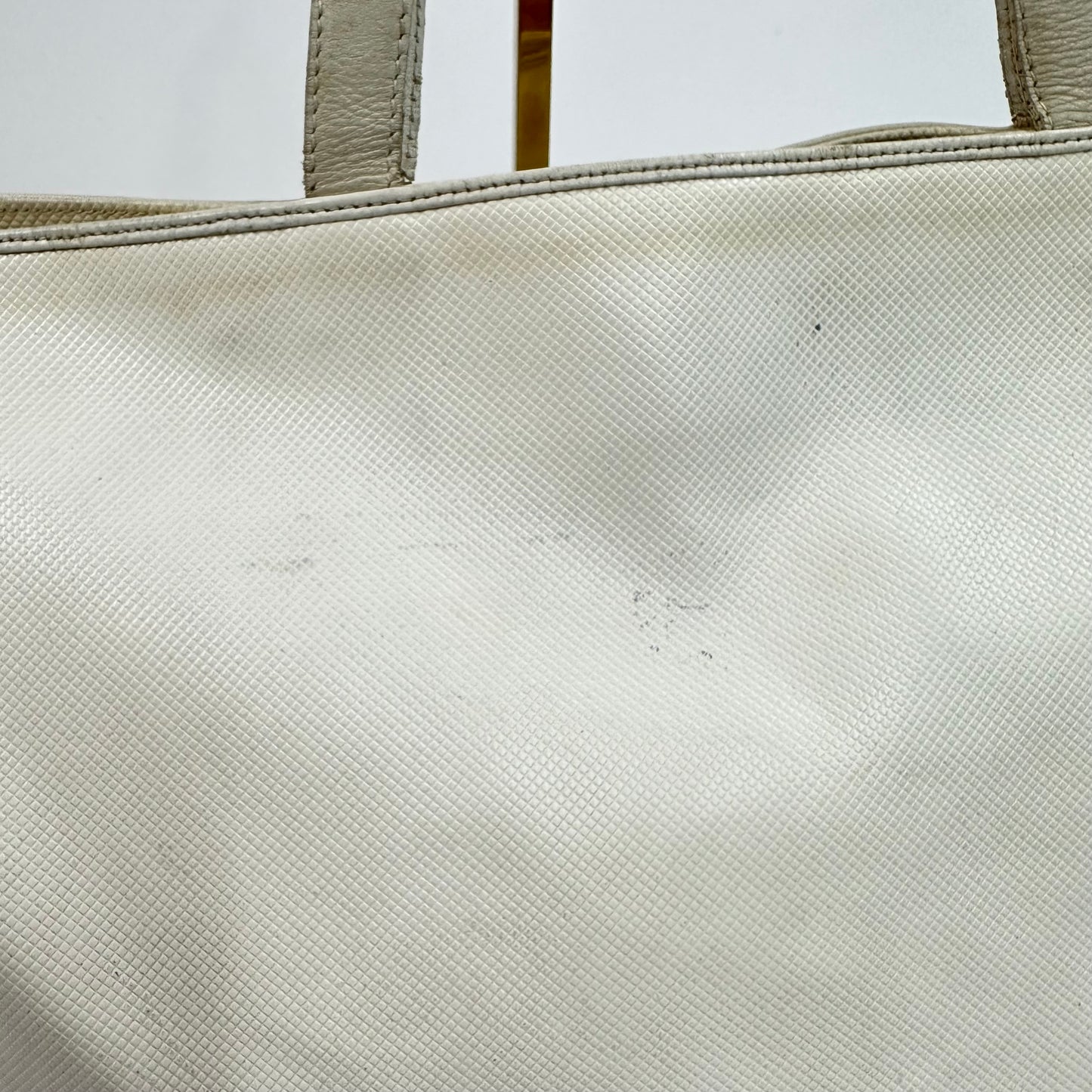 Vintage Bottega Veneta White PVC Marco Polo Tote