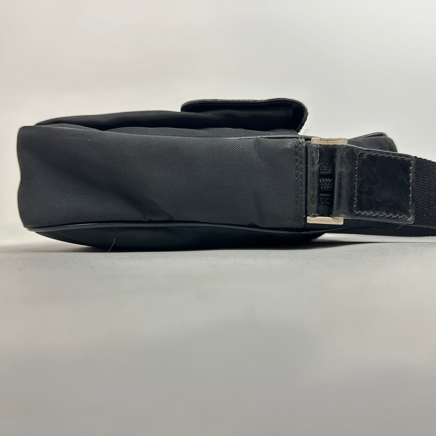 Vintage Salvatore Ferragamo Black Nylon Crossbody Bag