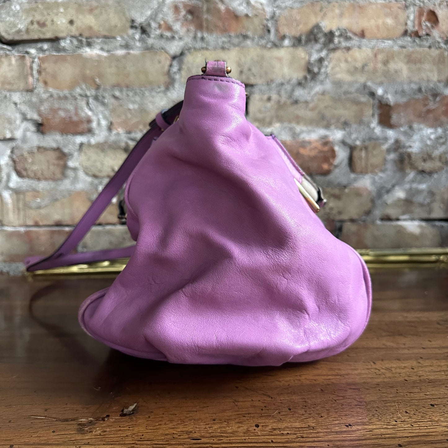 Vintage Chloe Ethel Purple Leather 2 Way Satchel