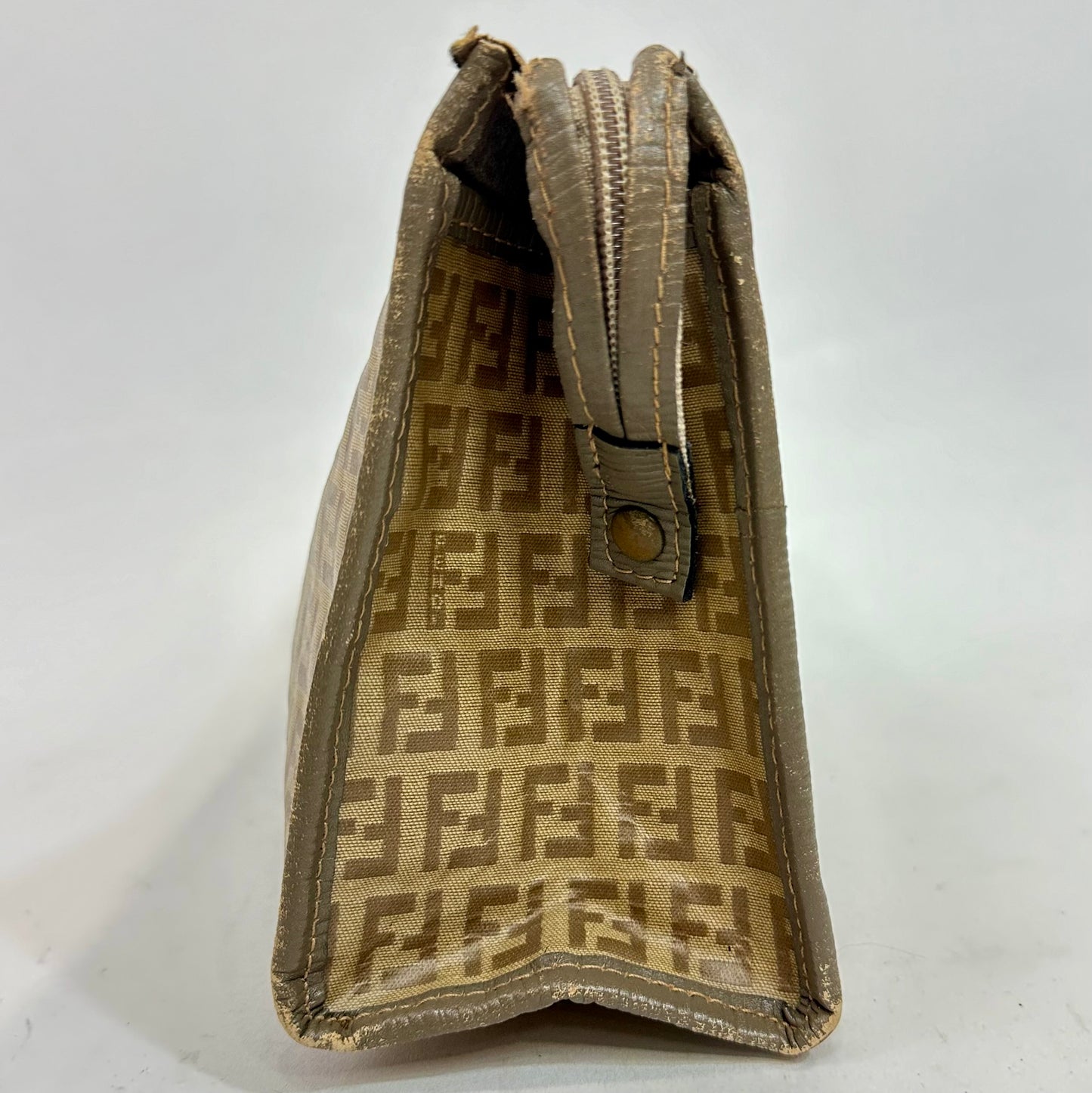 Vintage Fendi S.A.S. 1970’s Zucchino Monogram Toiletry Cosmetic Bag