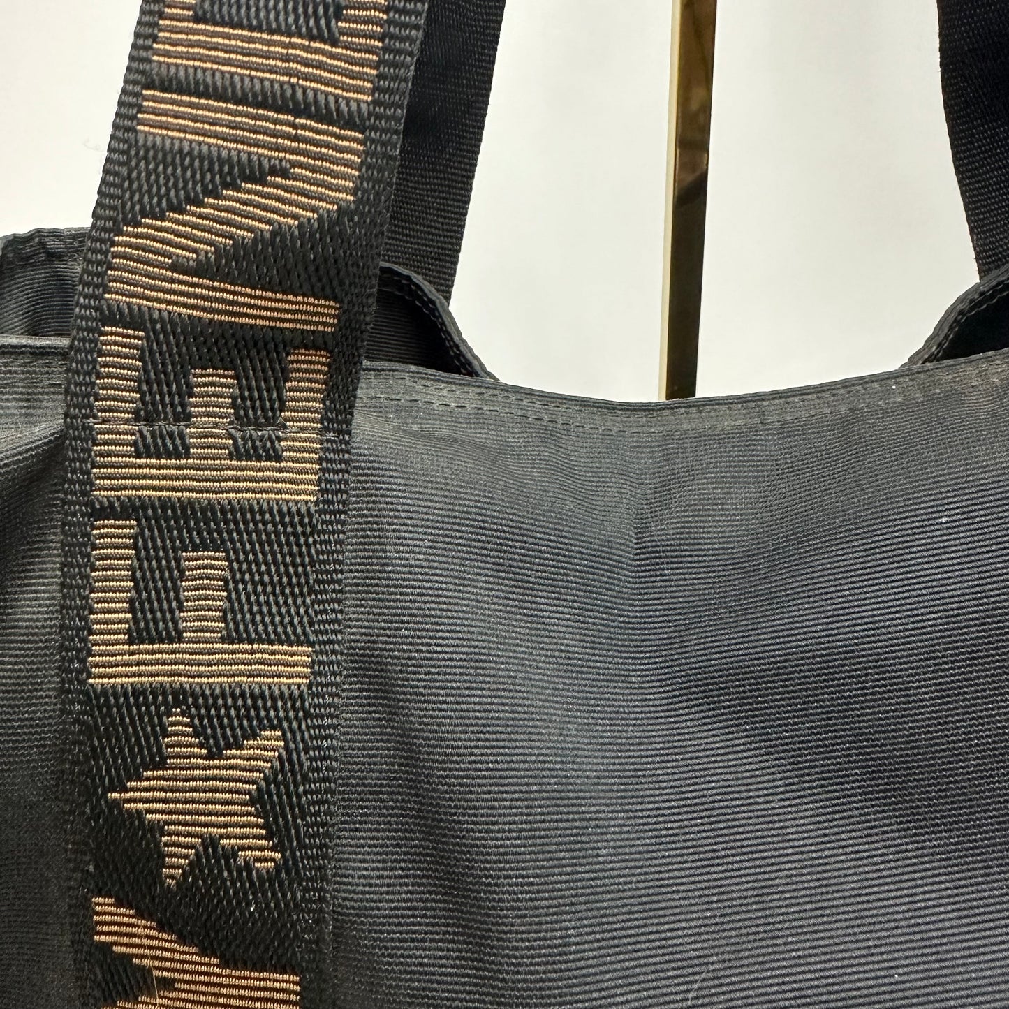 Vintage Fendi Roma Star Black Canvas Tote