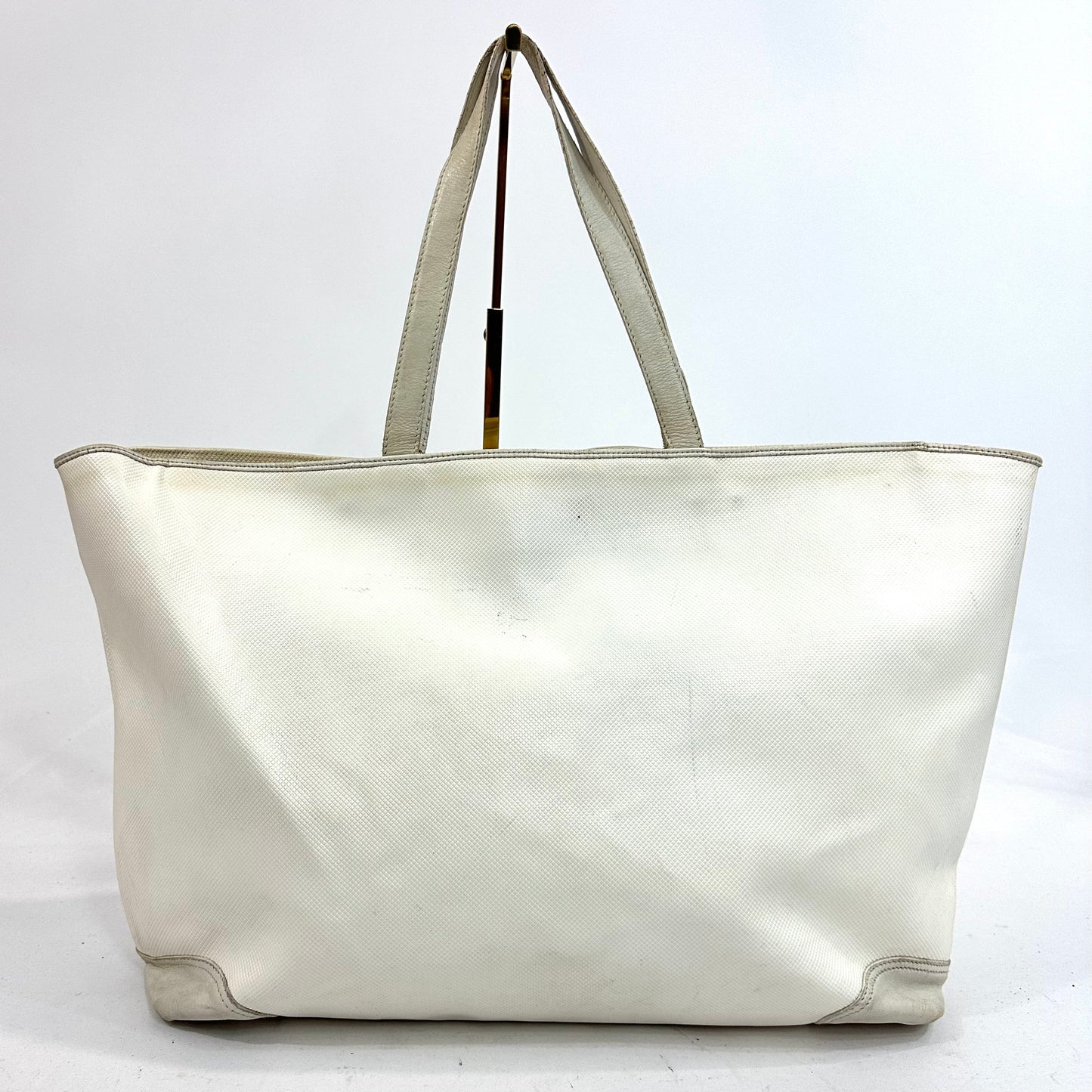 Vintage Bottega Veneta White PVC Marco Polo Tote