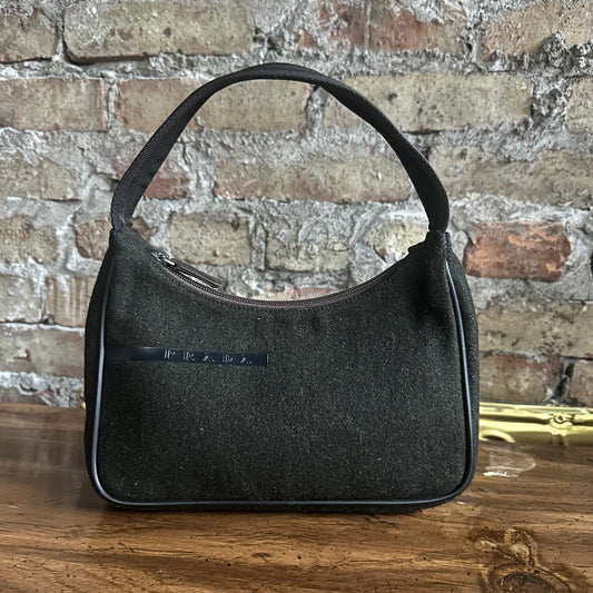 Vintage Prada Sport Grey Wool Hobo Bag