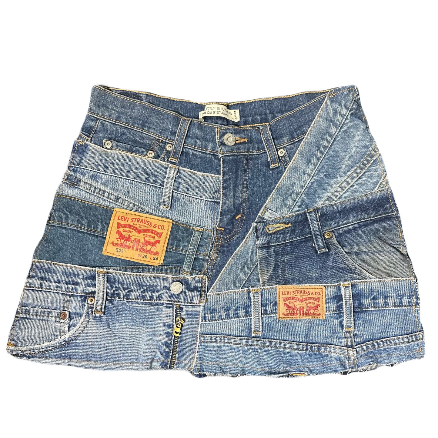 Reworked Levi’s Reconstructed Denim Mini Skirt - 30 Waist