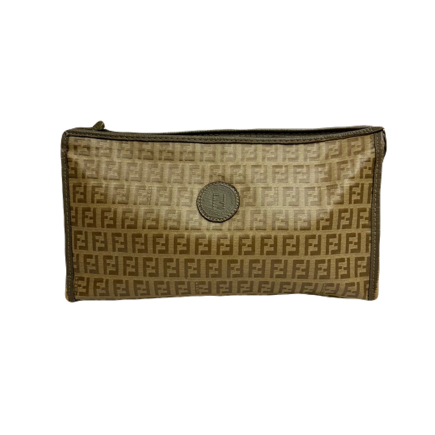 Vintage Fendi S.A.S. 1970’s Zucchino Monogram Toiletry Cosmetic Bag