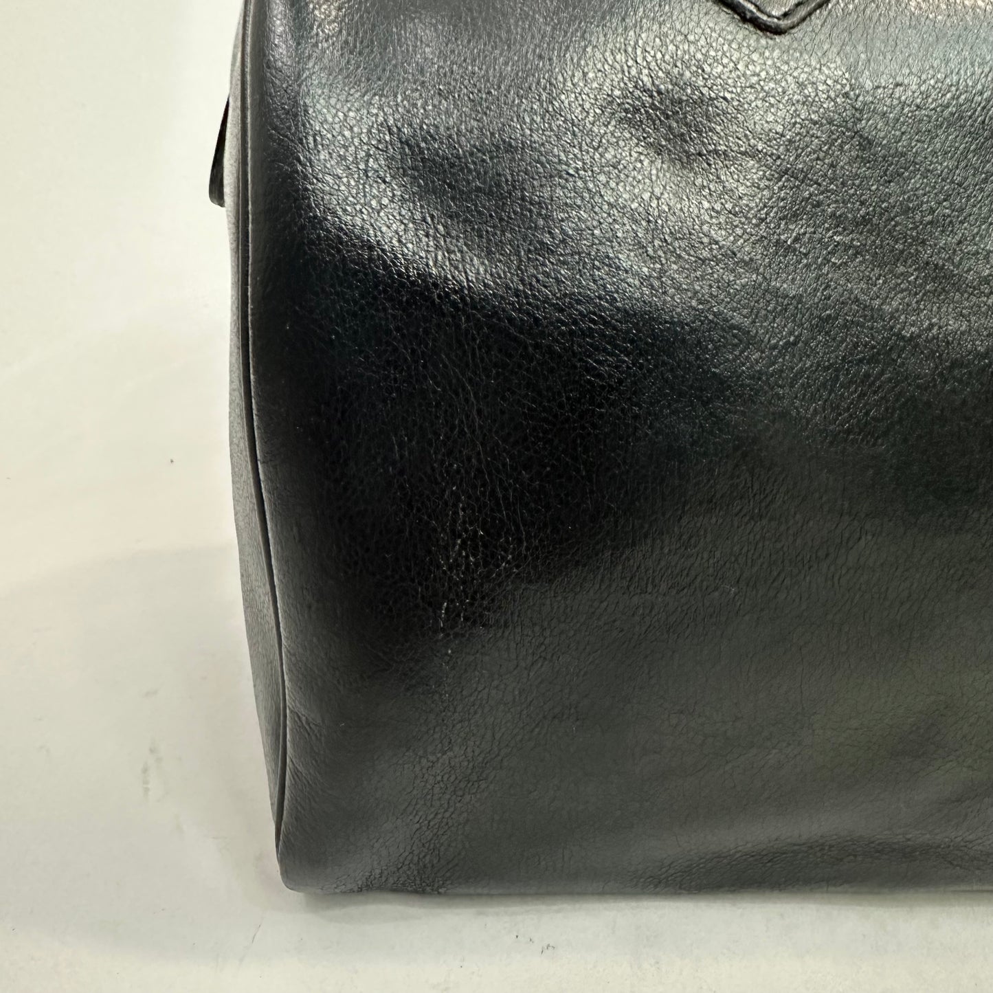 Vintage Valentino Garavani Black Leather Boston Bag