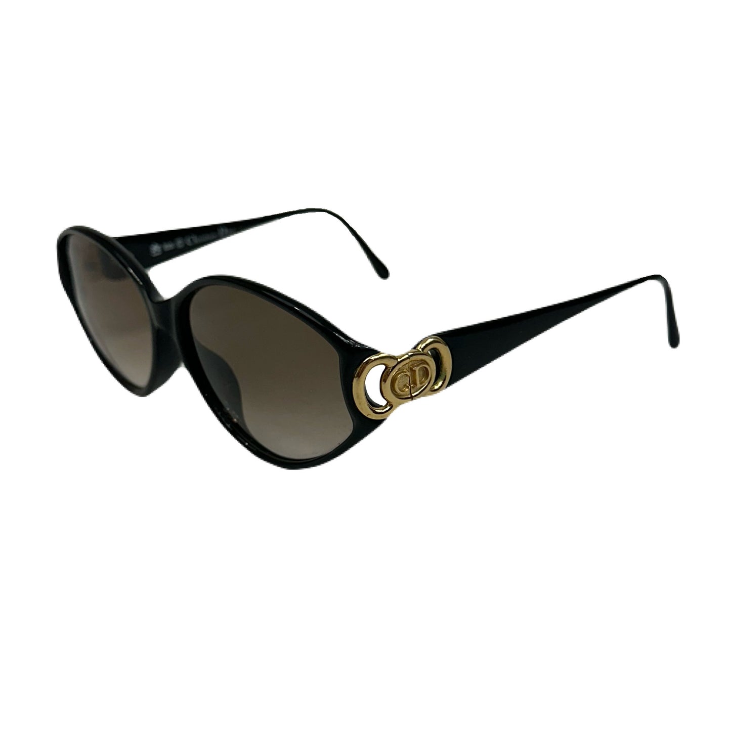 Vintage Christian Dior Black and Gold Sunglasses