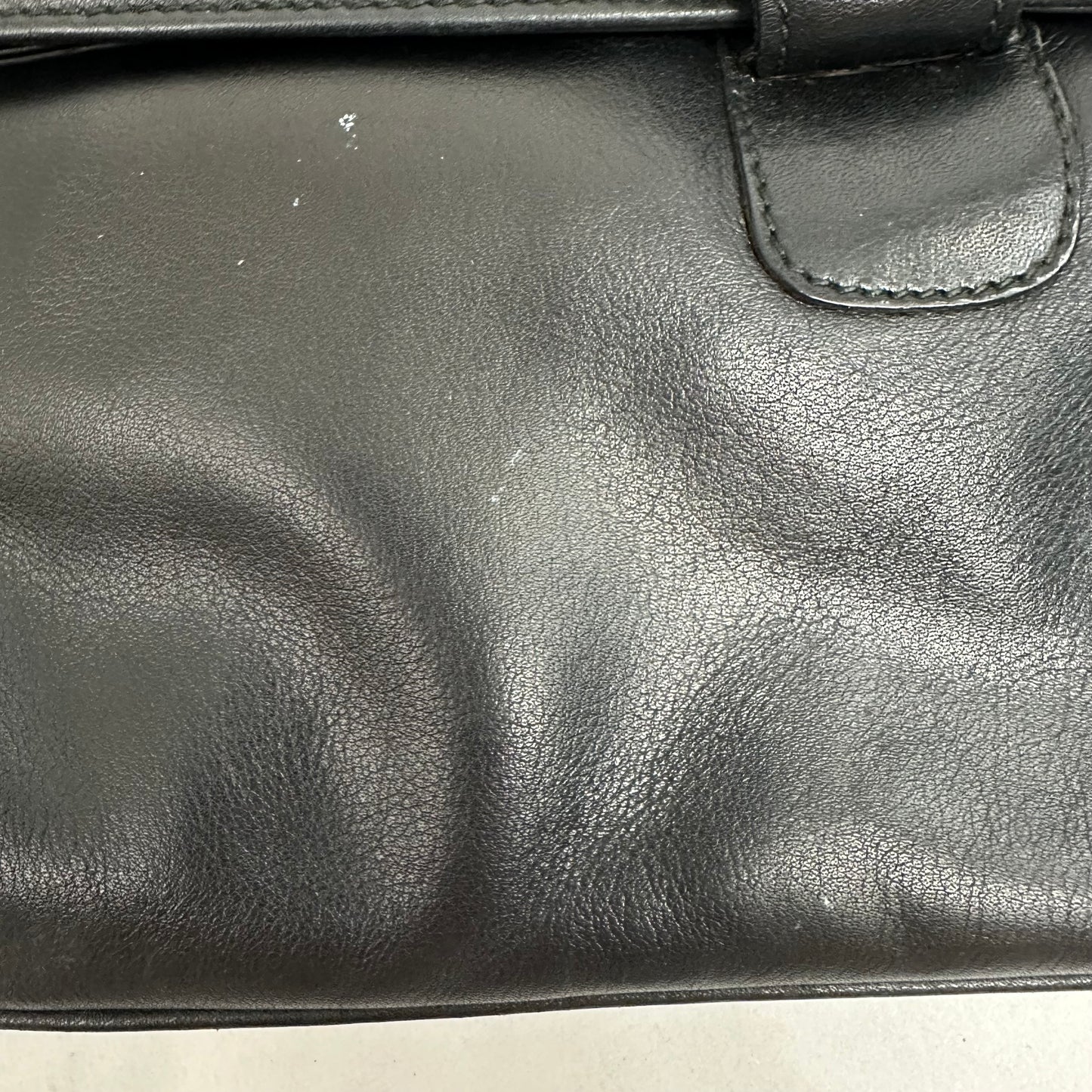 Vintage Celine Triomphe Black Leather Clutch