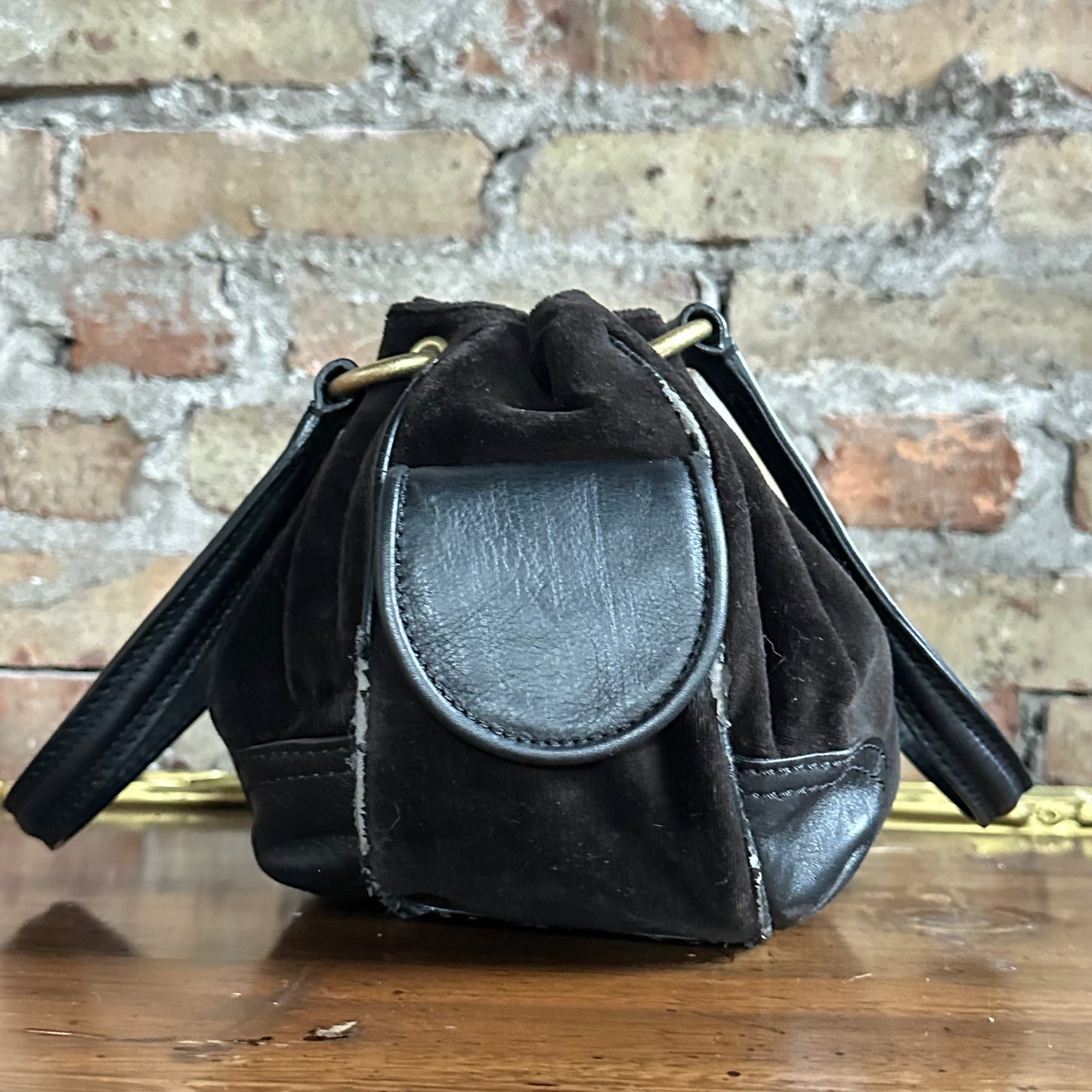 Vintage Y2K Juicy Couture Black Velour Shoulder Bag