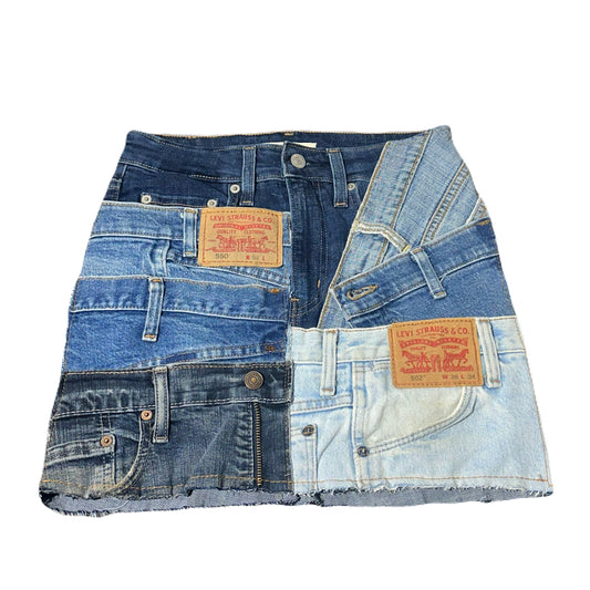 Reworked Levi’s Reconstructed Denim Mini Skirt - 26 Waist