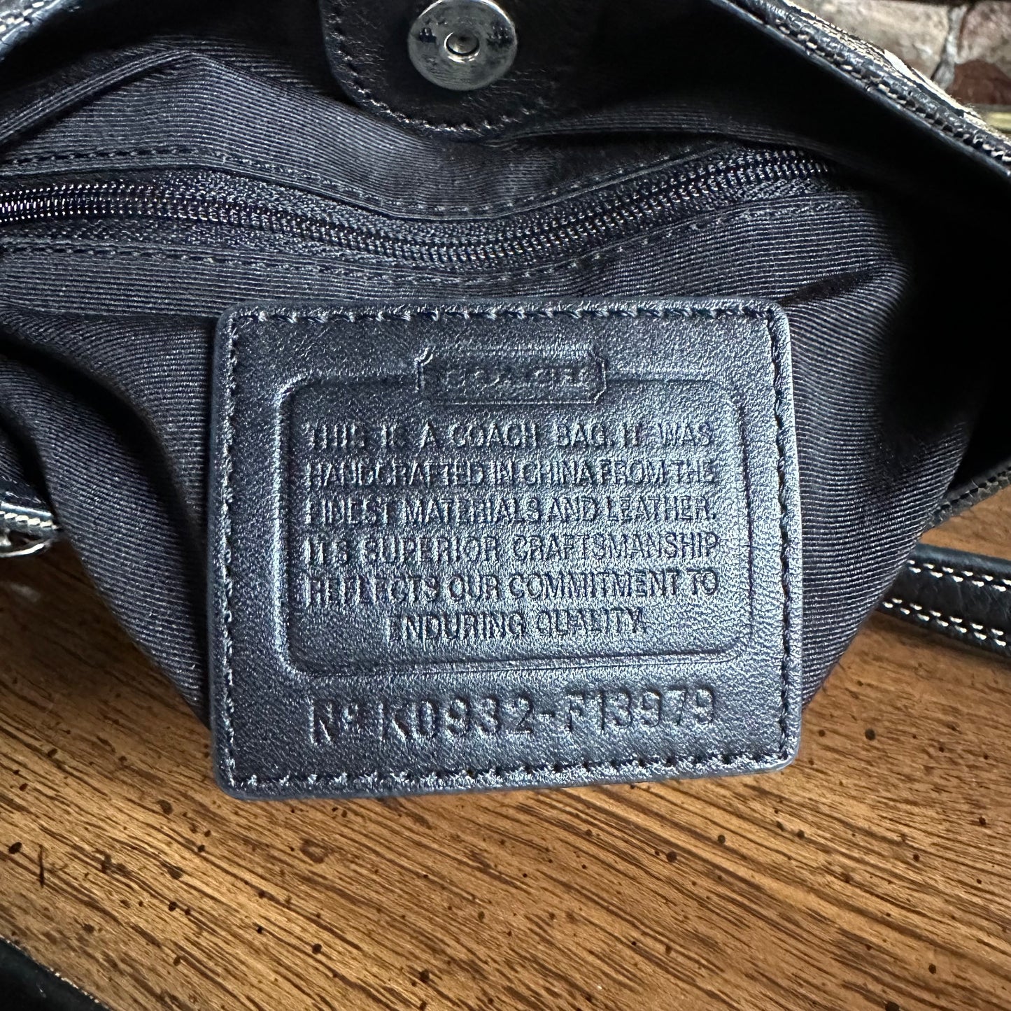Vintage Coach F13979 Penelope Signature Jacquard Hippie Crossbody Bag