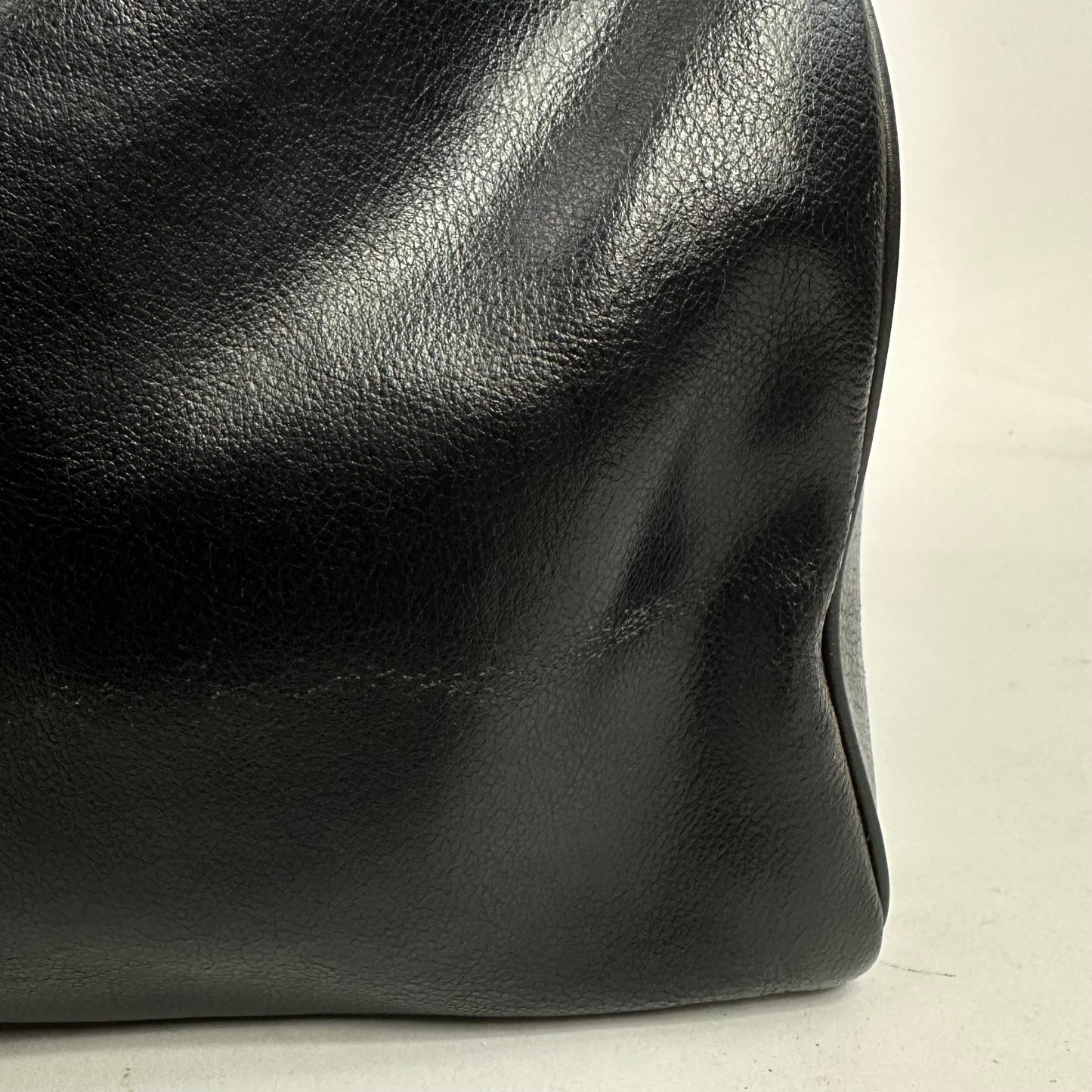 Vintage Valentino Garavani Black Leather Boston Bag