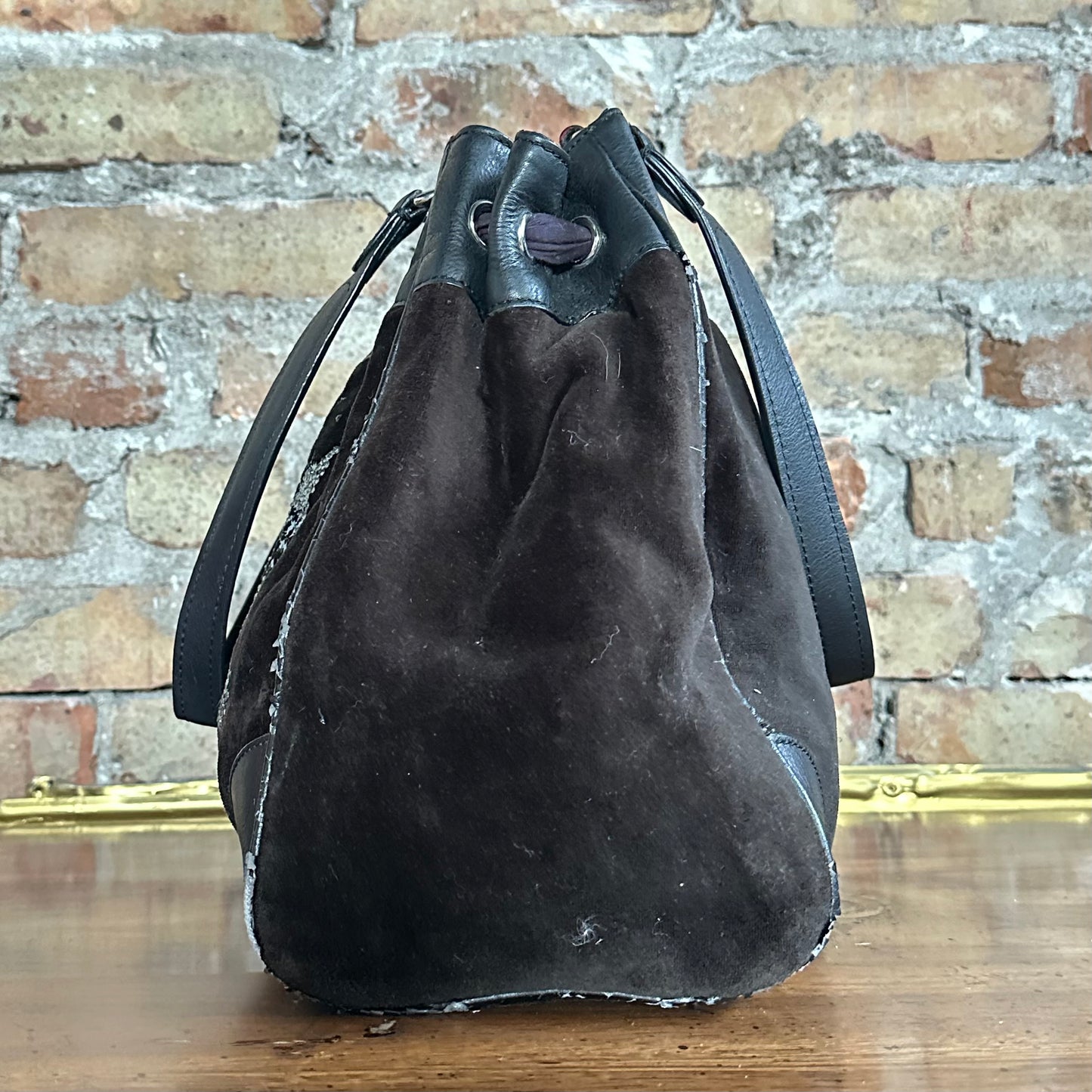 Vintage Y2K Juicy Couture Black Velour Daydreamer Bag